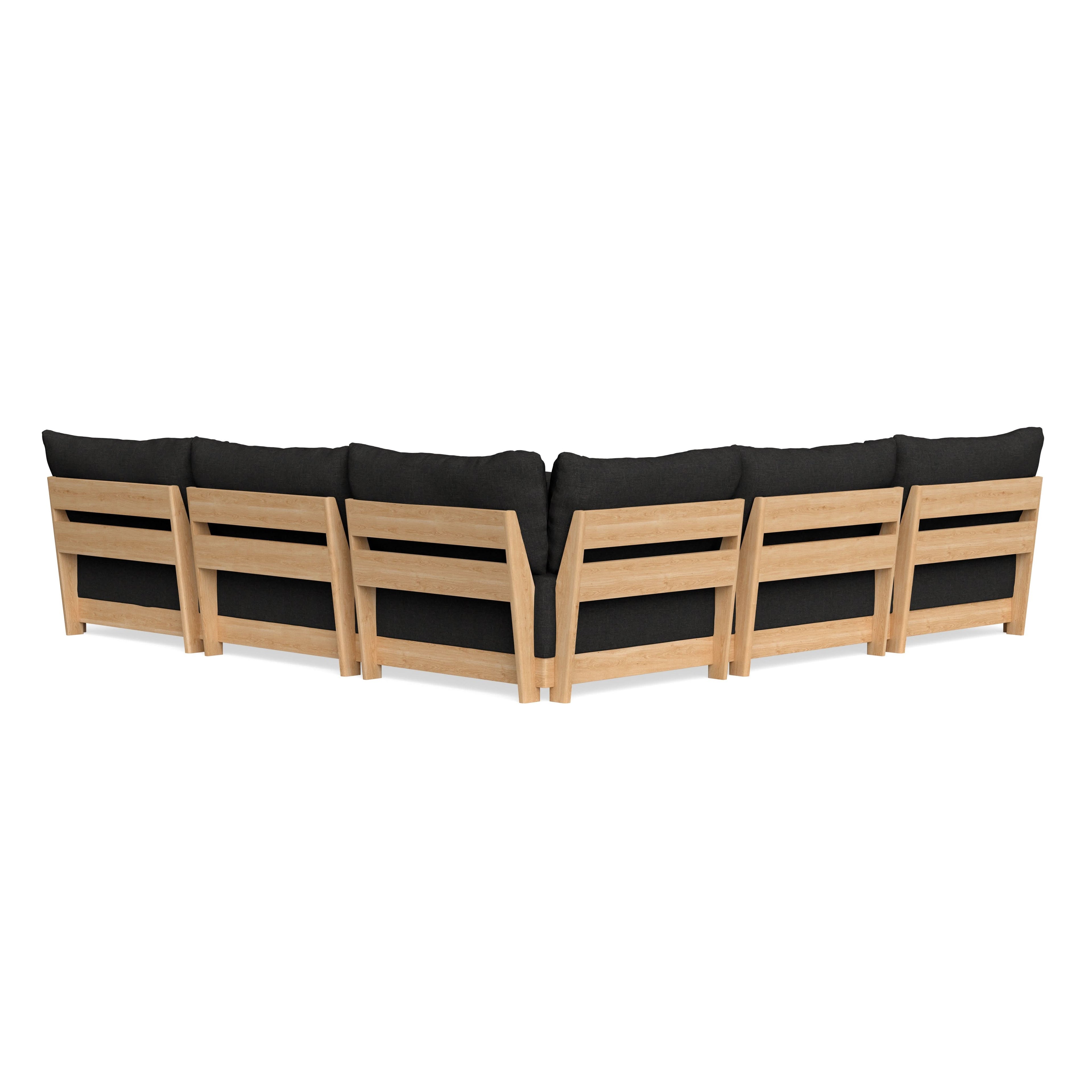 Modular Bondi Latte 5-Seater Corner Sectional in Peppercorn | Classic Blend