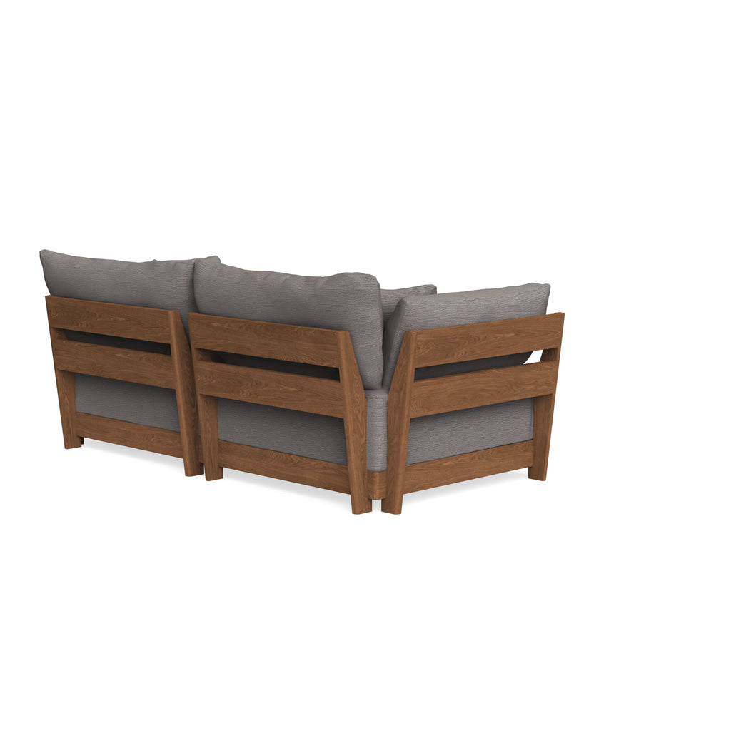 Modular Bondi Espresso 2-Seater Sofa in Cement | Memory Foam Blend