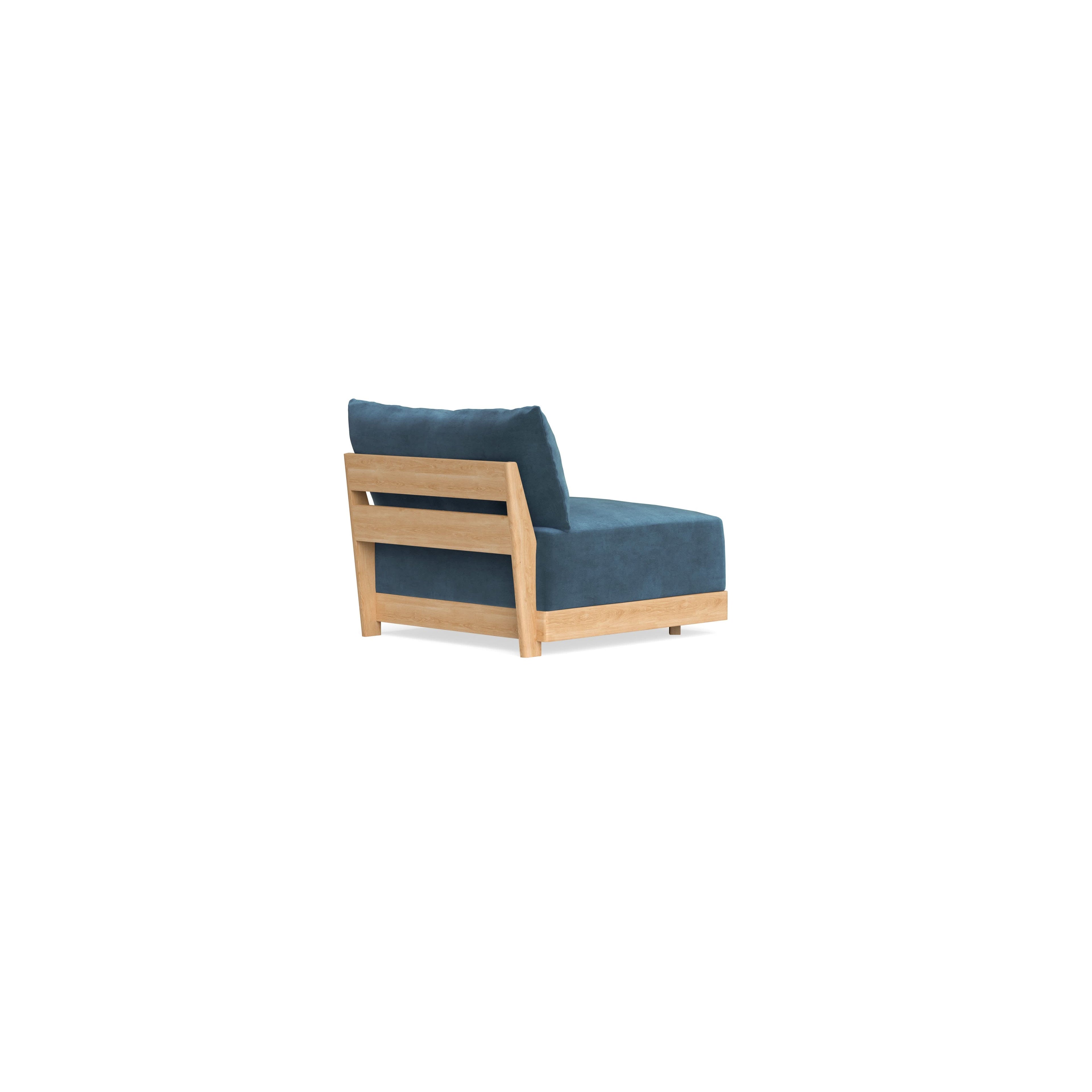 Modular Bondi Latte Armless Chair in Oxford Blue | Memory Foam Blend