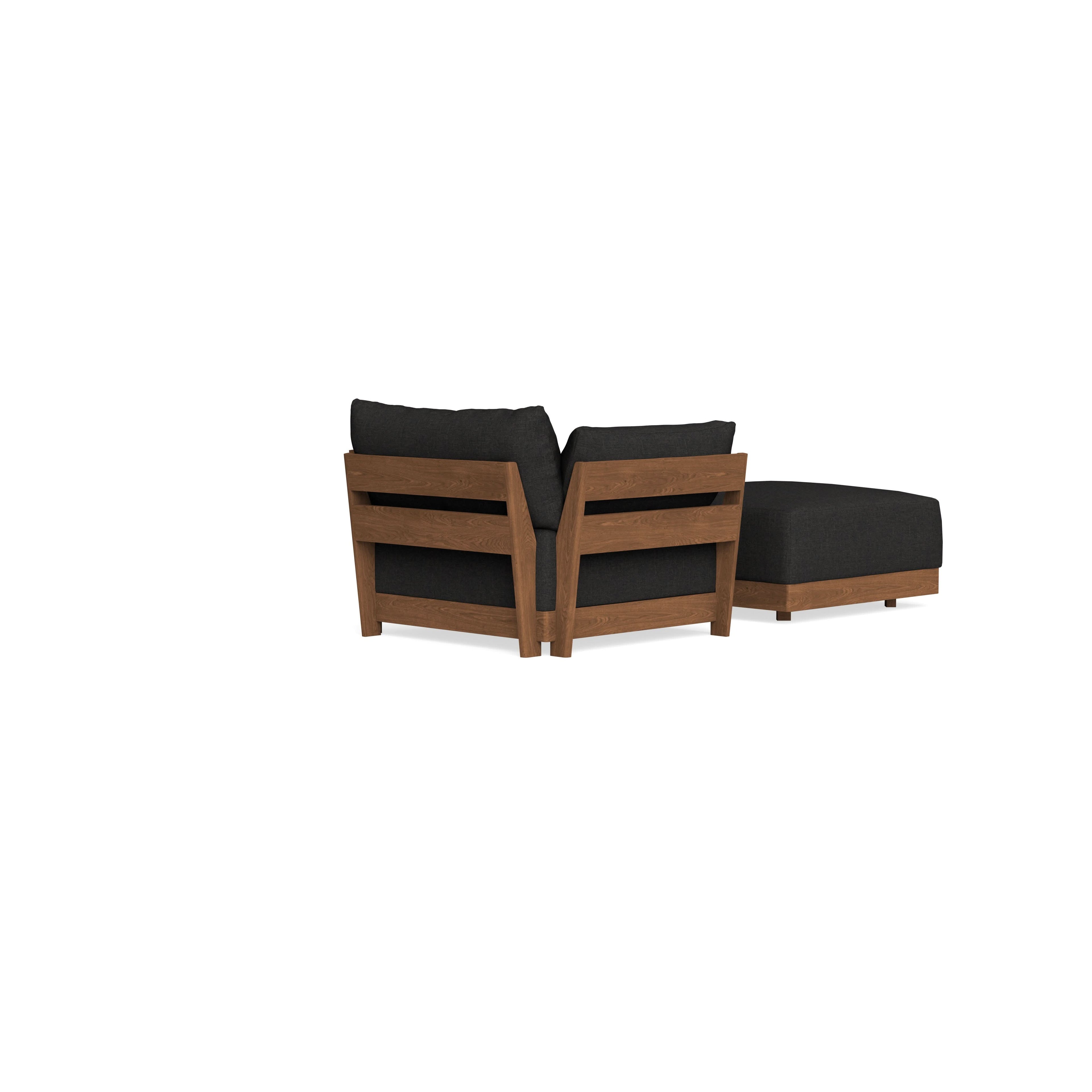 Modular Bondi Espresso Armchair + Ottoman in Peppercorn | Classic Blend