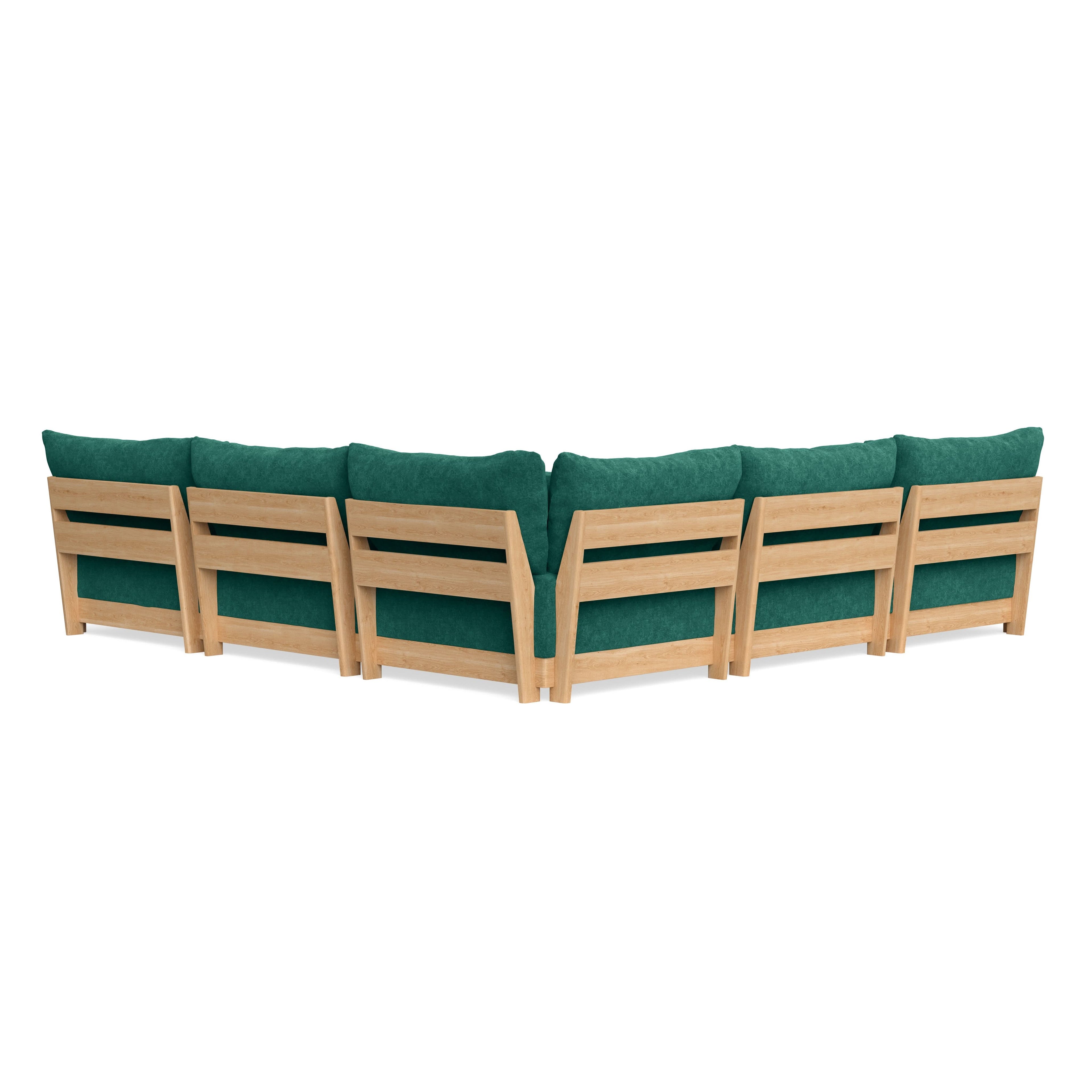 Modular Bondi Latte 5-Seater Corner Sectional in Jade Green | Memory Foam Blend