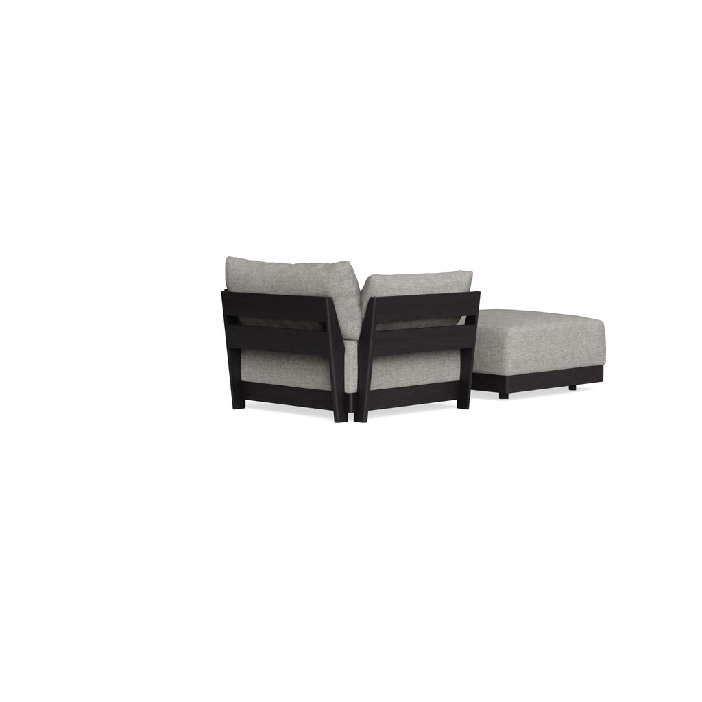 Modular Bondi Black Armchair + Ottoman in Fog | Classic Blend