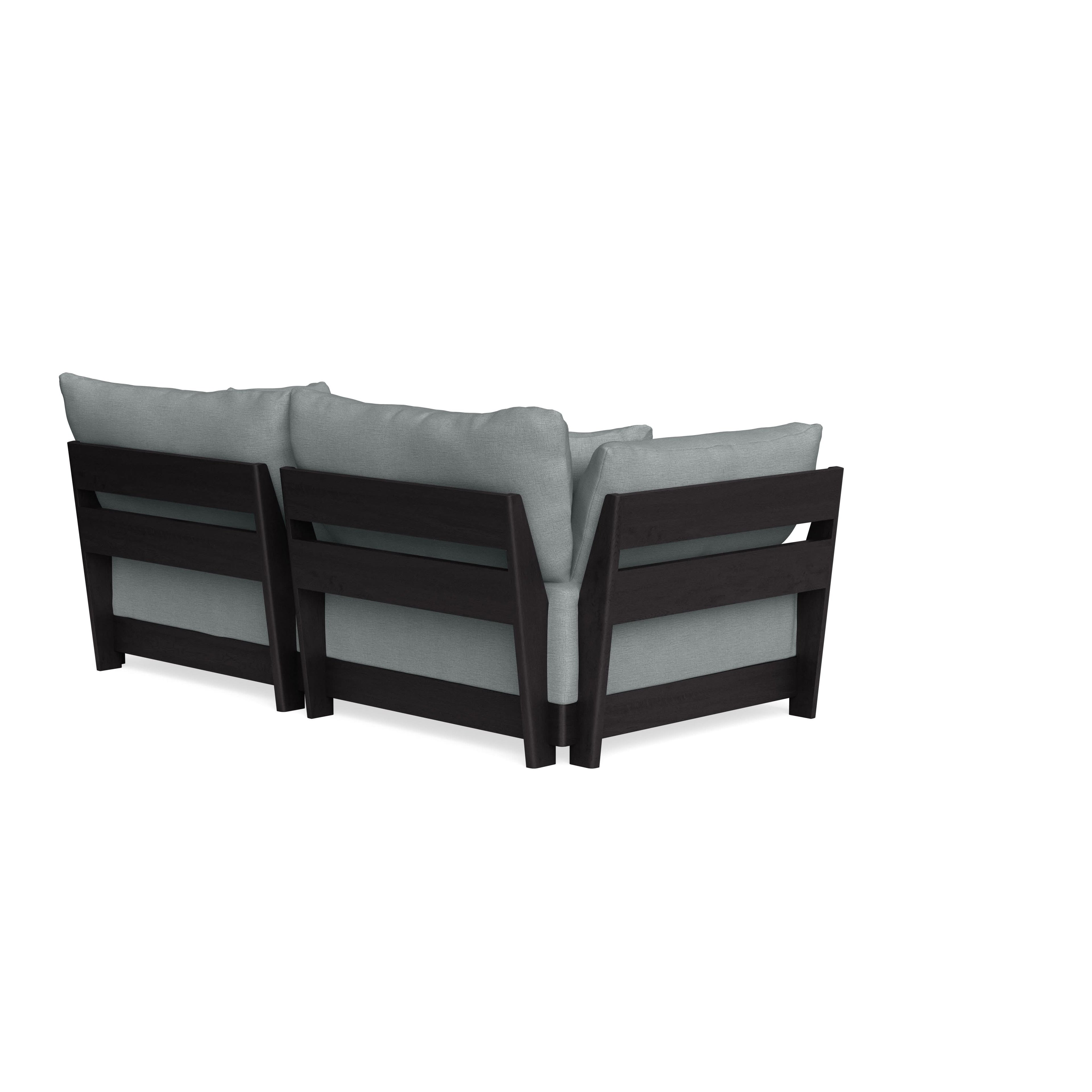 Modular Bondi Black 2-Seater Sofa in Light Steel | Memory Foam Blend