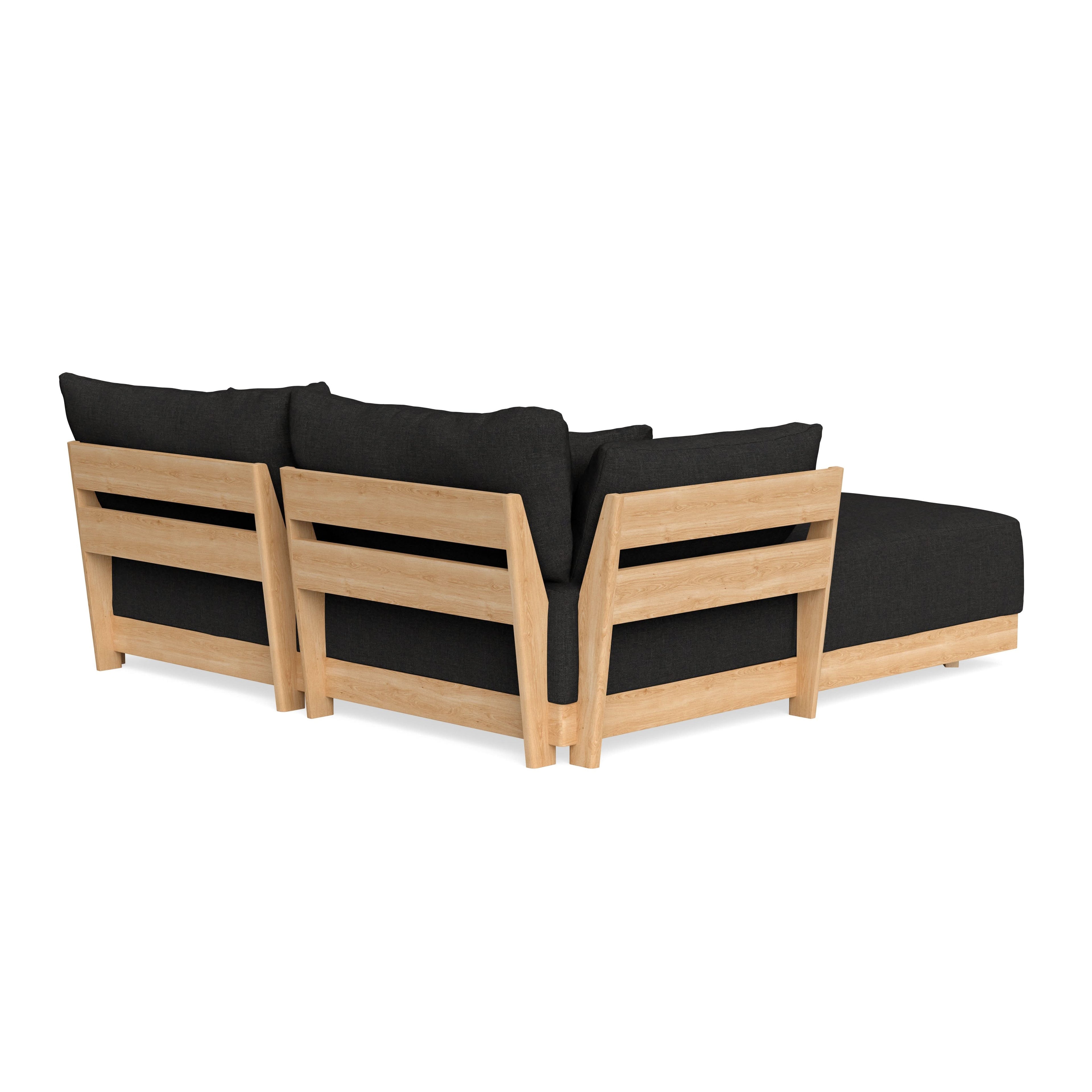 Modular Bondi Latte 2-Seater Sectional in Peppercorn | Memory Foam Blend