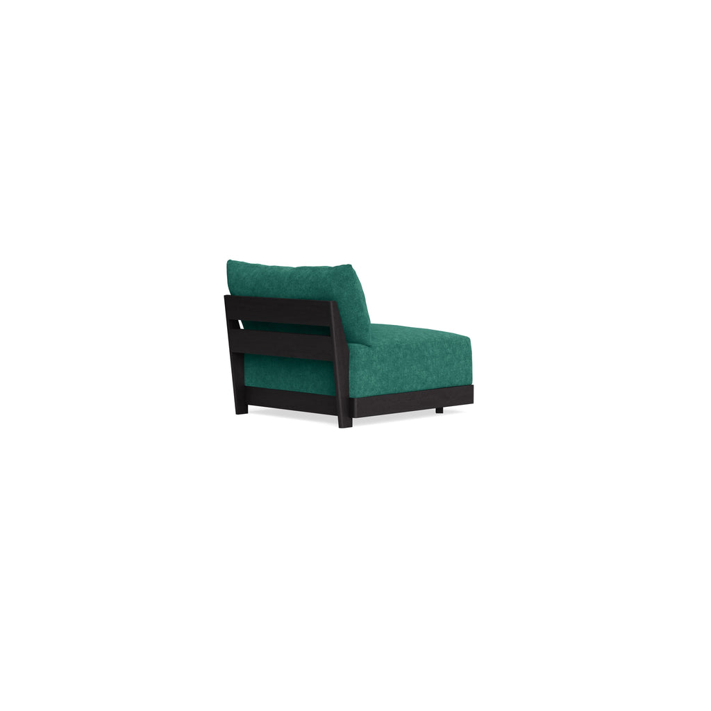 Modular Bondi Black Armless Chair in Jade Green | Memory Foam Blend