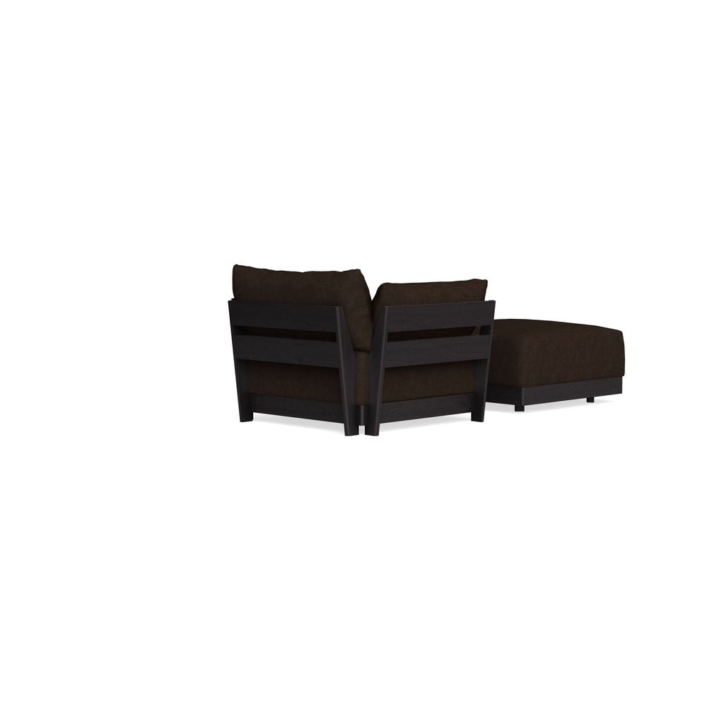 Modular Bondi Black Armchair + Ottoman in Espresso | Classic Blend