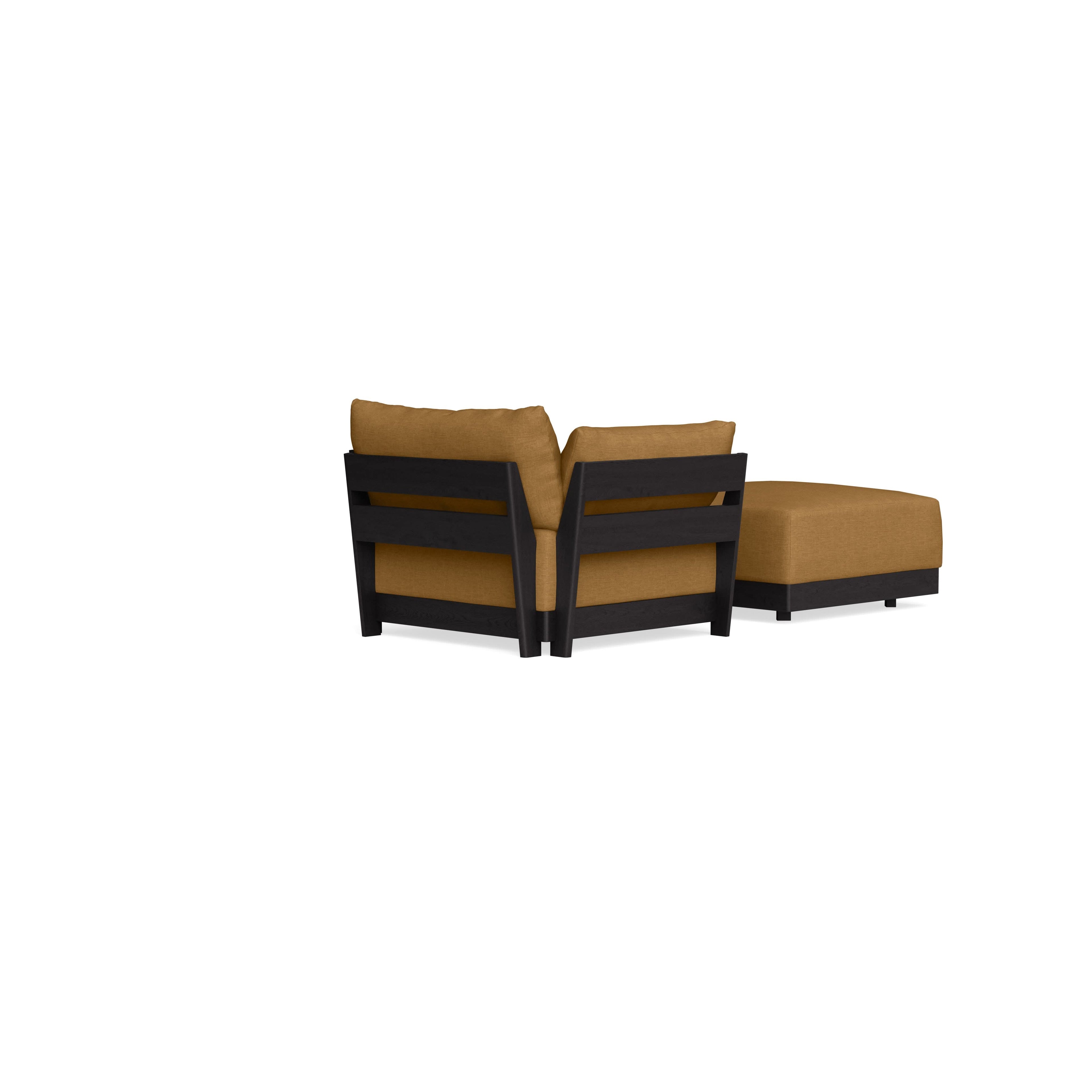 Modular Bondi Black Armchair + Ottoman in Dijon | Classic Blend