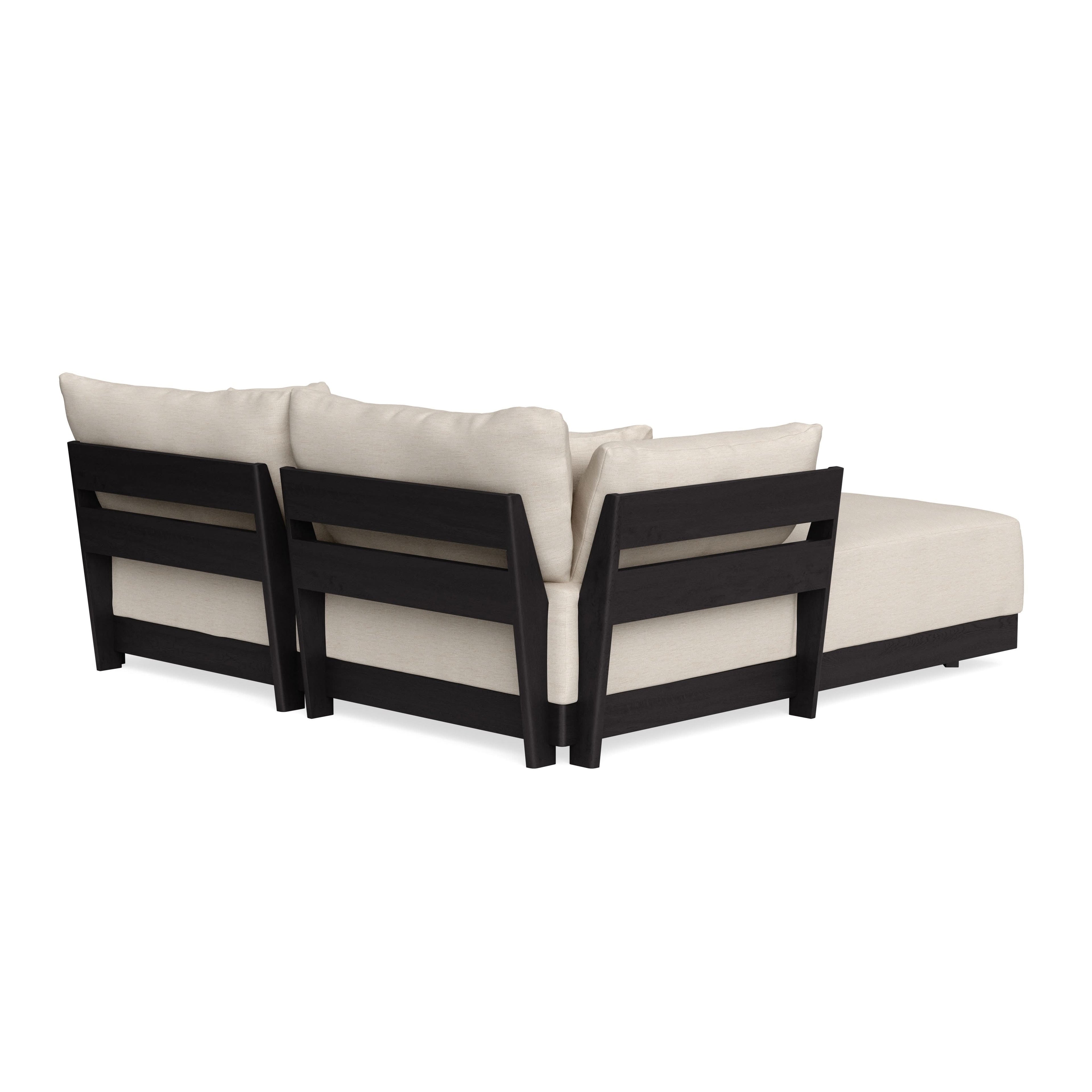 Modular Bondi Black 2-Seater Sectional in Seashell | Memory Foam Blend