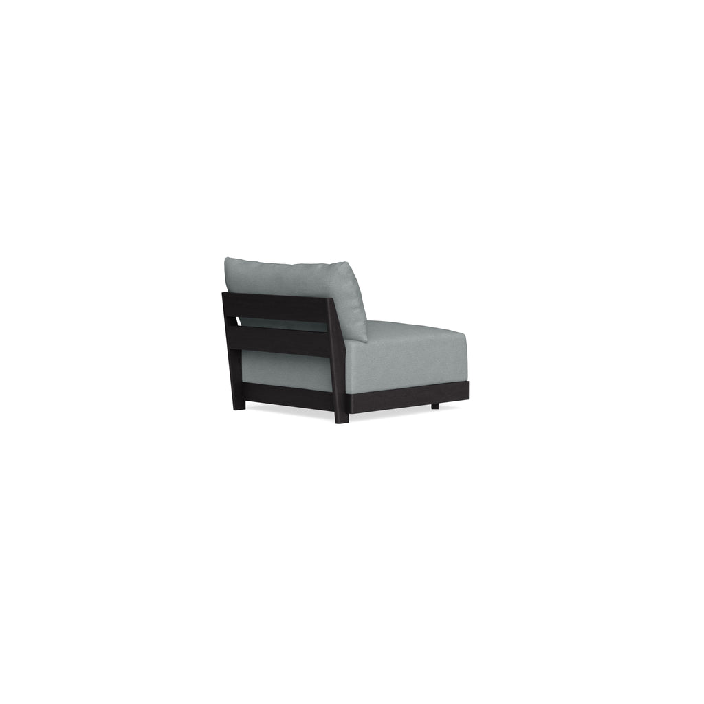 Modular Bondi Black Armless Chair in Light Steel | Memory Foam Blend