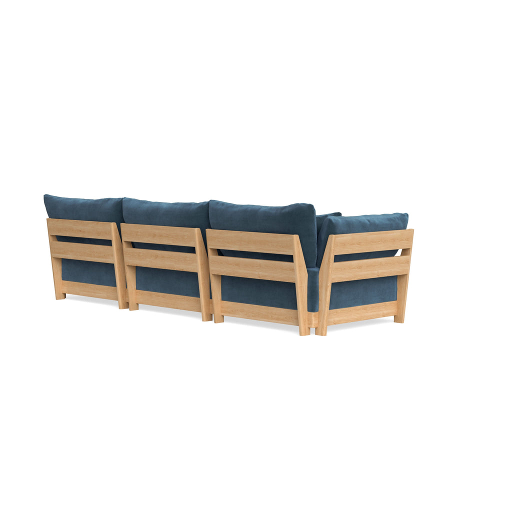 Modular Bondi Latte 3-Seater Sofa in Oxford Blue | Classic Blend