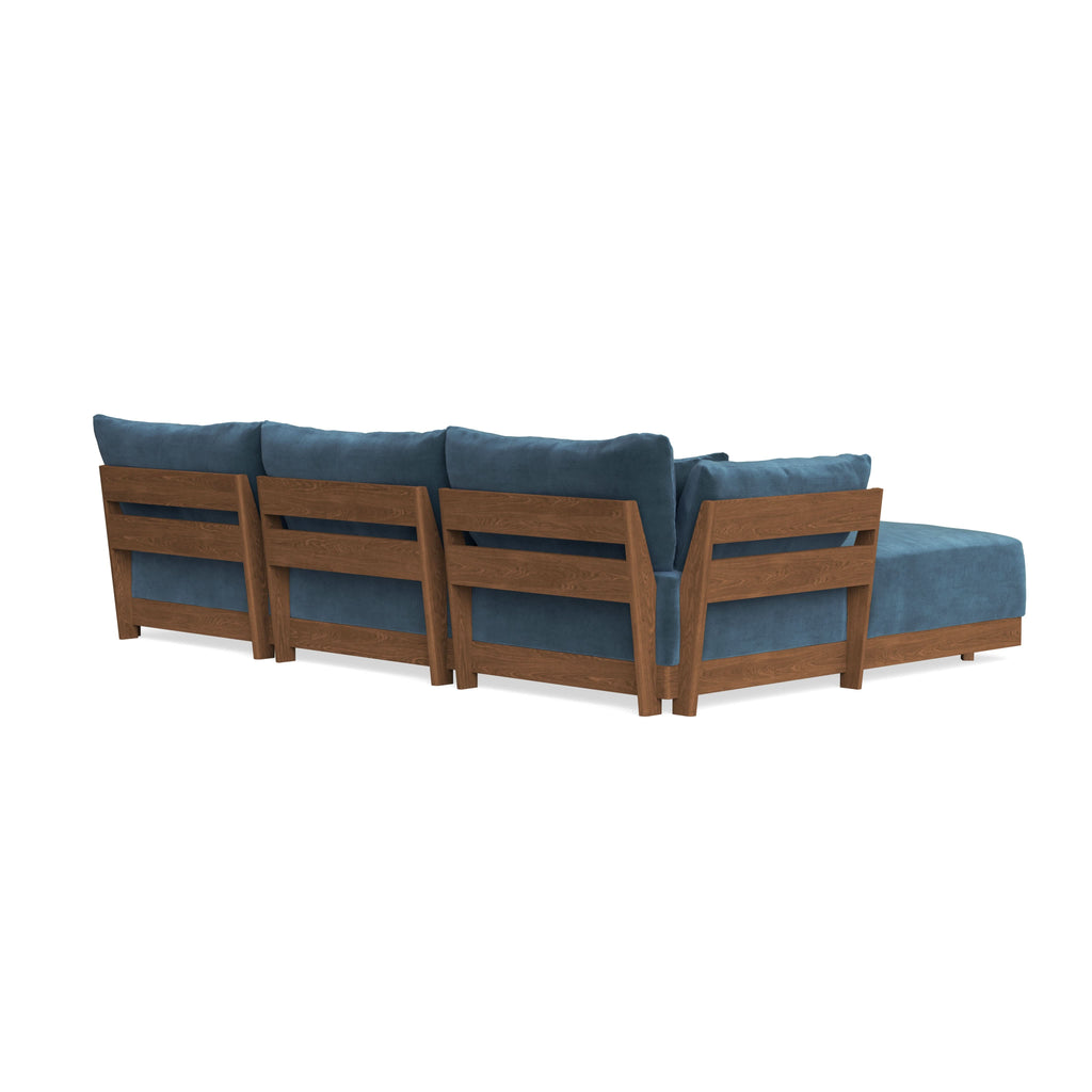 Modular Bondi Espresso 3-Seater U-Sectional in Oxford Blue | Classic Blend