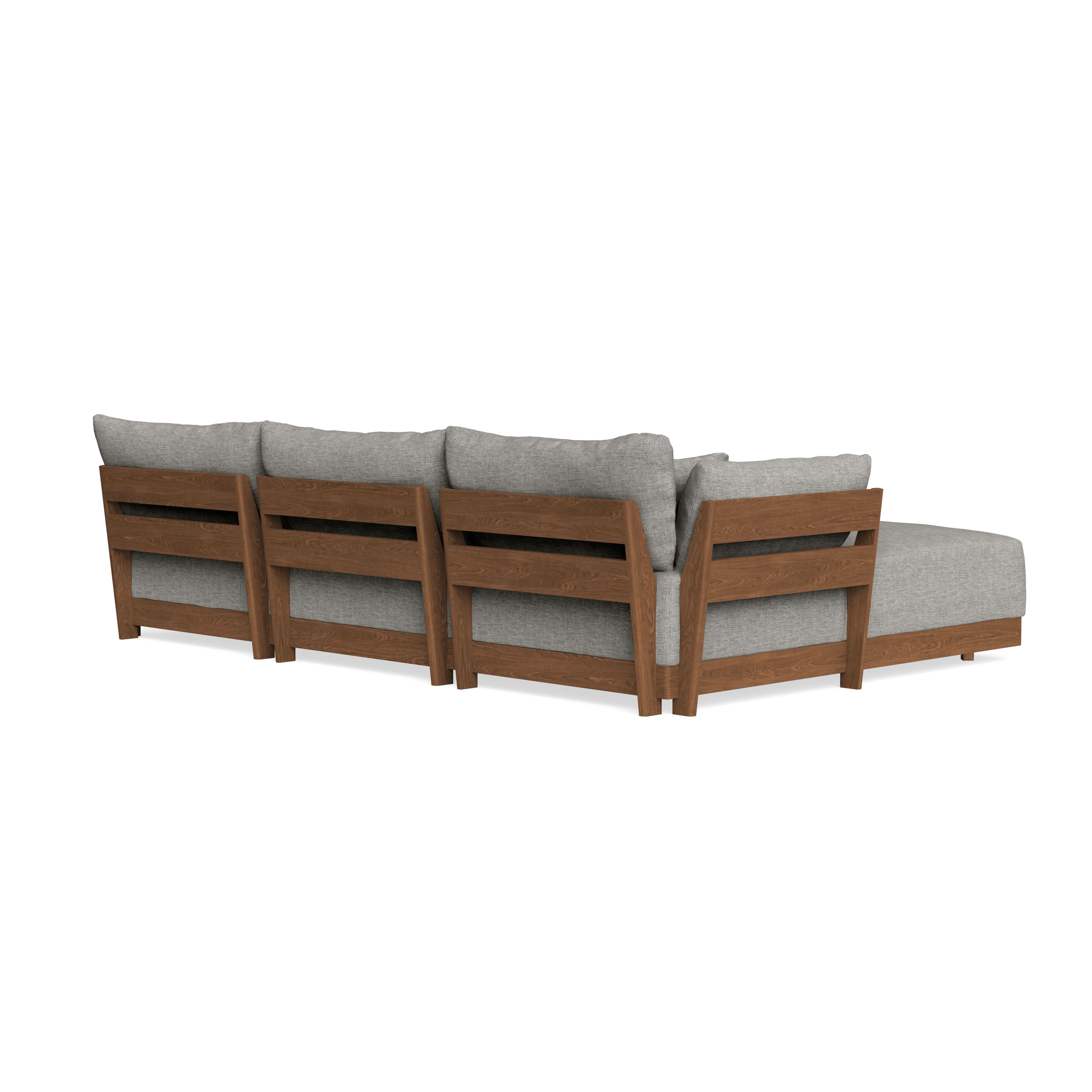 Modular Bondi Espresso 3-Seater Sectional in Fog | Classic Blend
