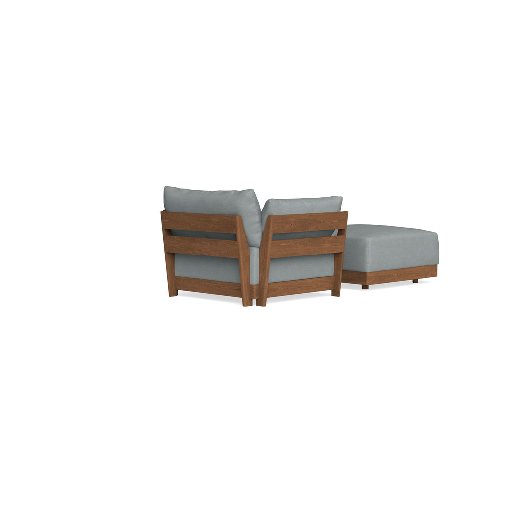 Modular Bondi Espresso Armchair + Ottoman in Light Steel | Classic Blend