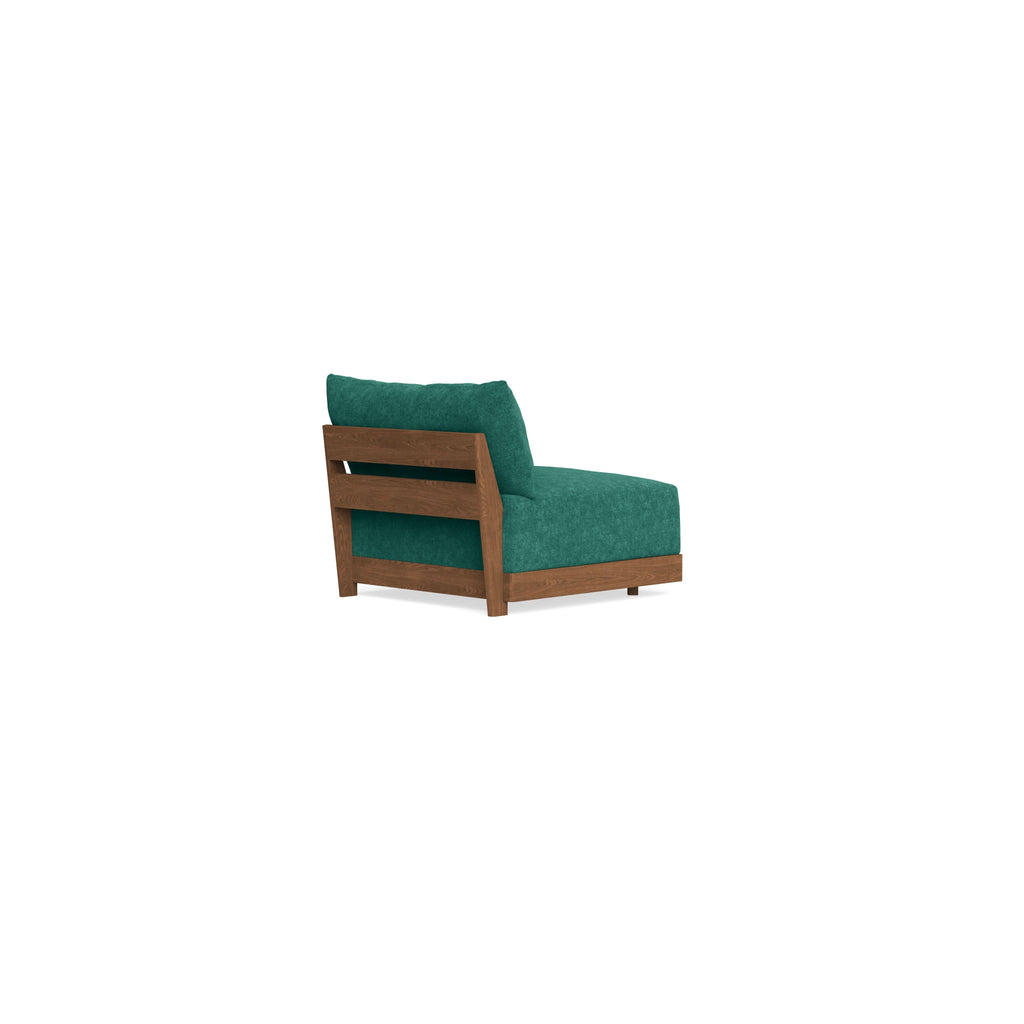 Modular Bondi Espresso Armless Chair in Jade Green | Classic Blend