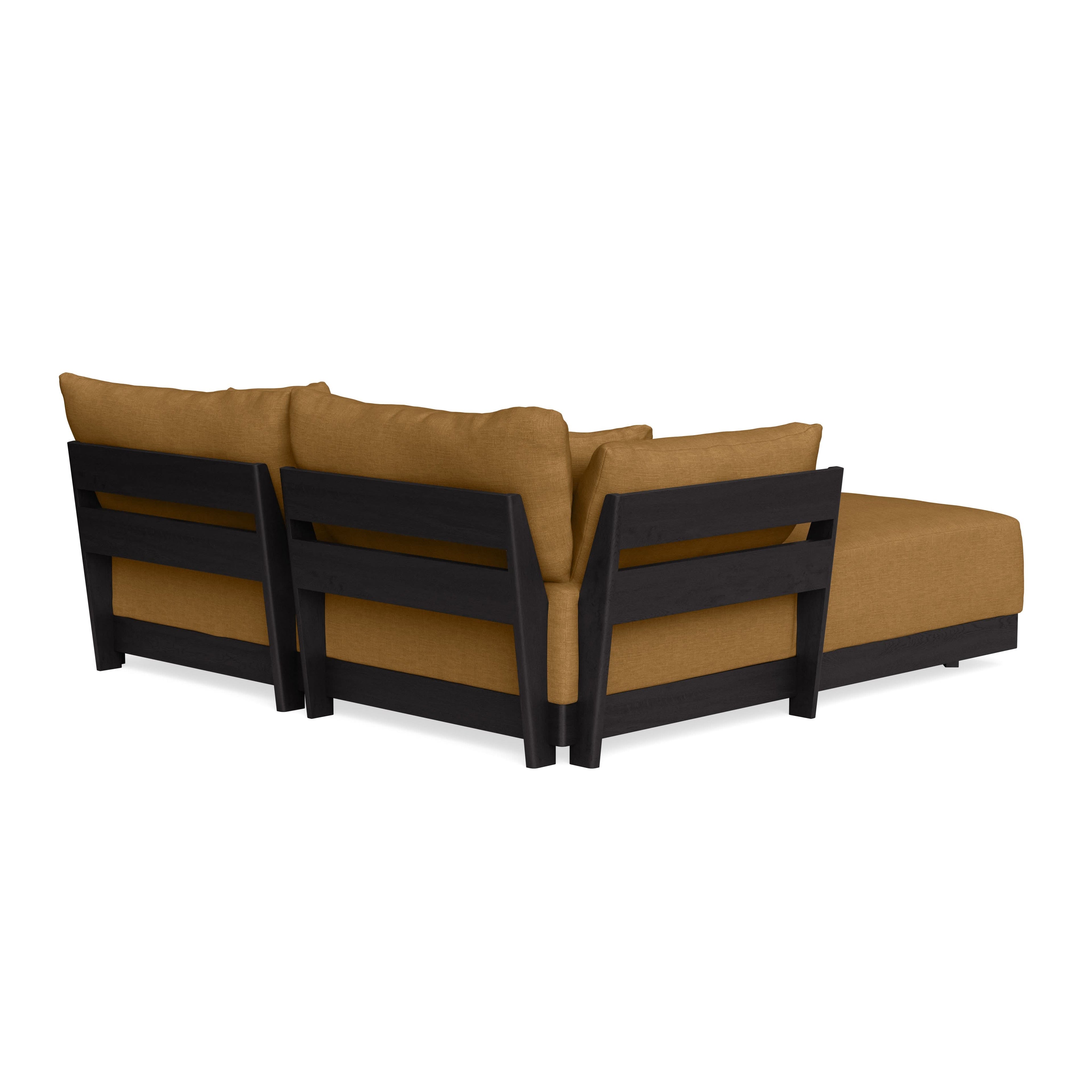 Modular Bondi Black 2-Seater Sectional in Dijon | Memory Foam Blend