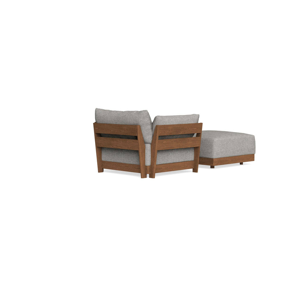Modular Bondi Espresso Armchair + Ottoman in Fog | Memory Foam Blend