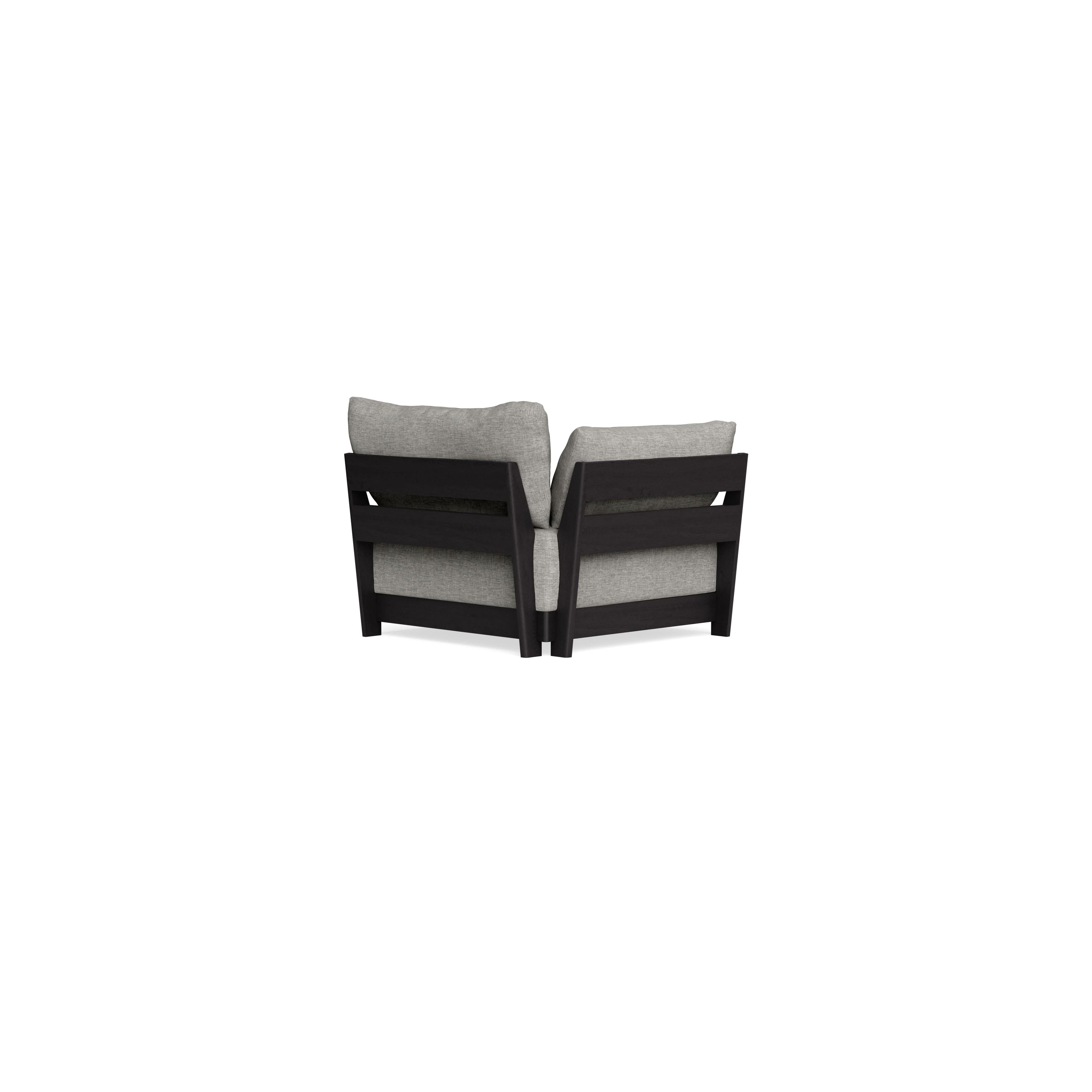 Modular Bondi Black End Chair in Fog | Memory Foam Blend