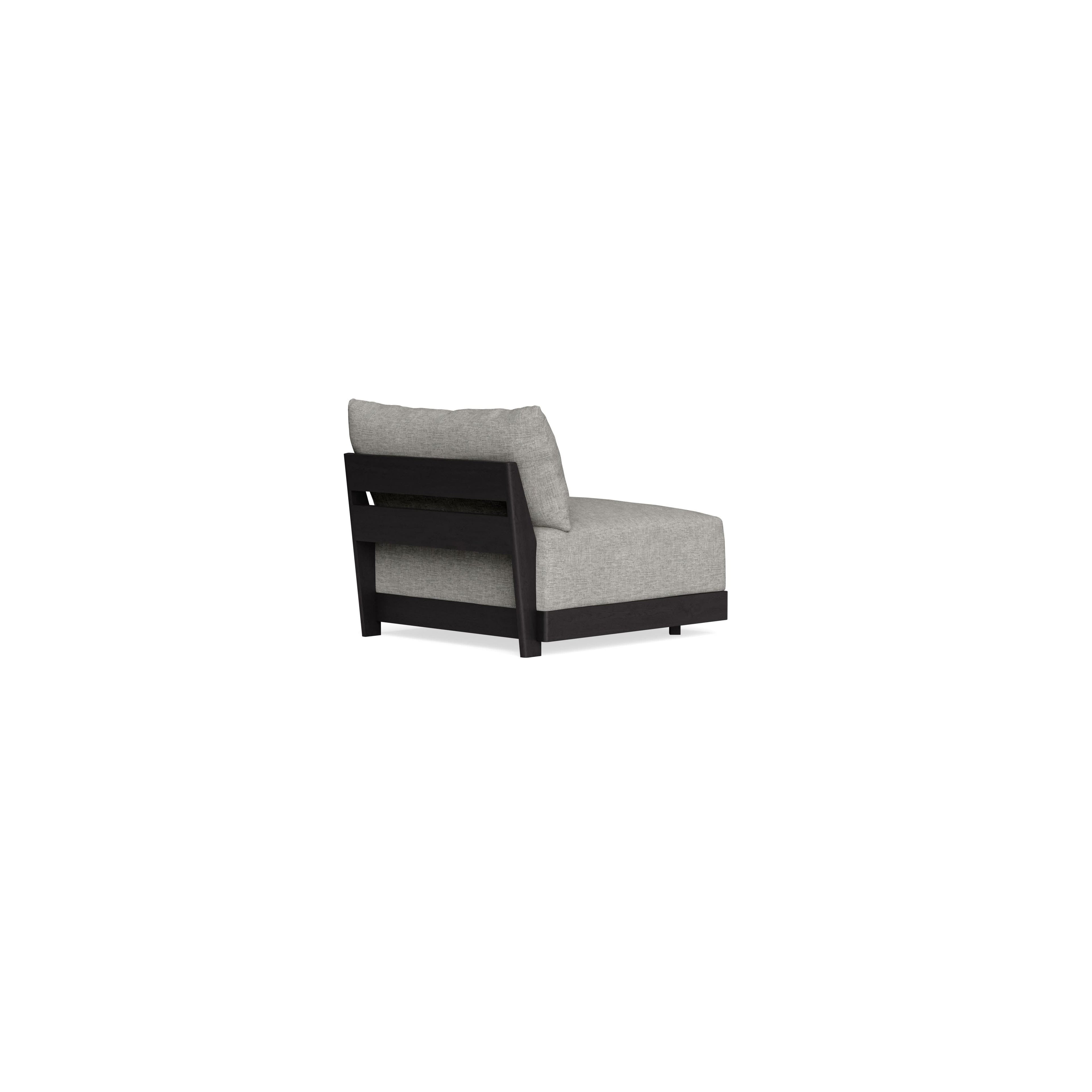 Modular Bondi Black Armless Chair in Fog | Classic Blend