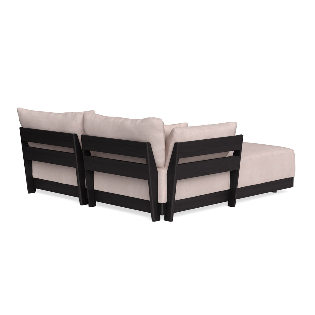Modular Bondi Black 2-Seater Sectional in Blush | Classic Blend