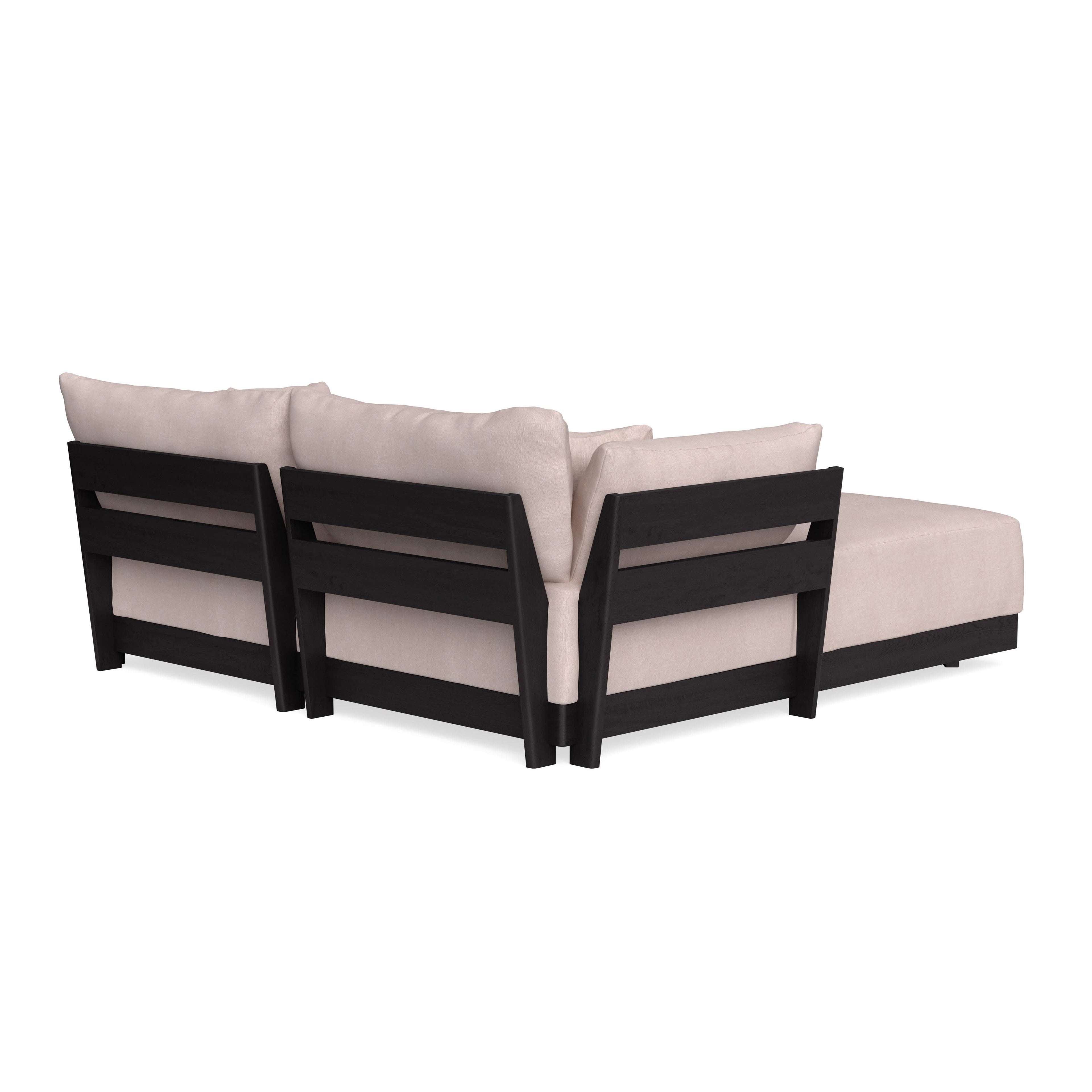 Modular Bondi Black 2-Seater Sectional in Blush | Classic Blend