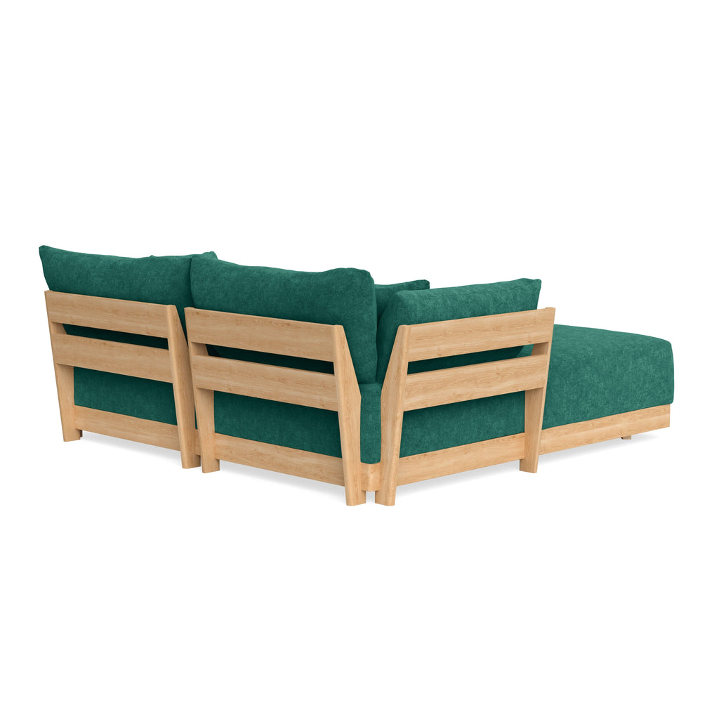 Modular Bondi Latte 2-Seater Sectional in Jade Green | Classic Blend