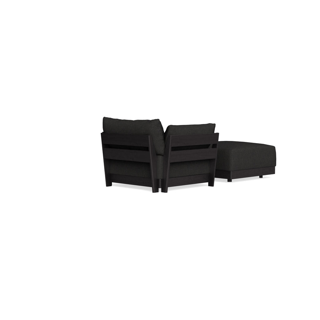 Modular Bondi Black Armchair + Ottoman in Peppercorn | Memory Foam Blend
