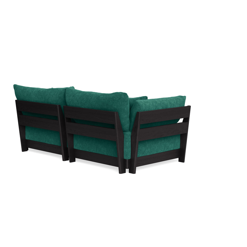 Modular Bondi Black 2-Seater Sofa in Jade Green | Classic Blend