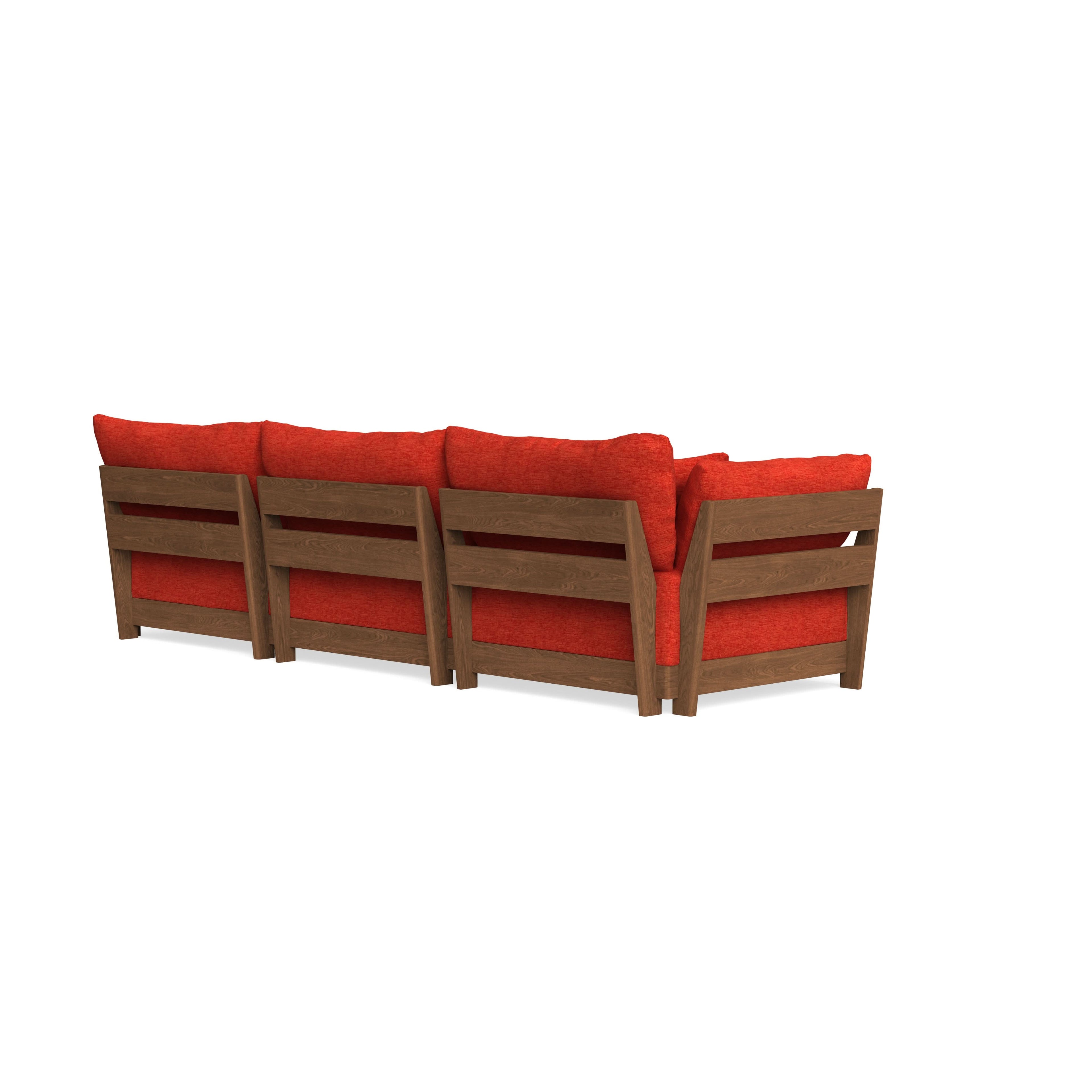 Modular Bondi Espresso 3-Seater Sofa in Poppy Orange | Memory Foam Blend