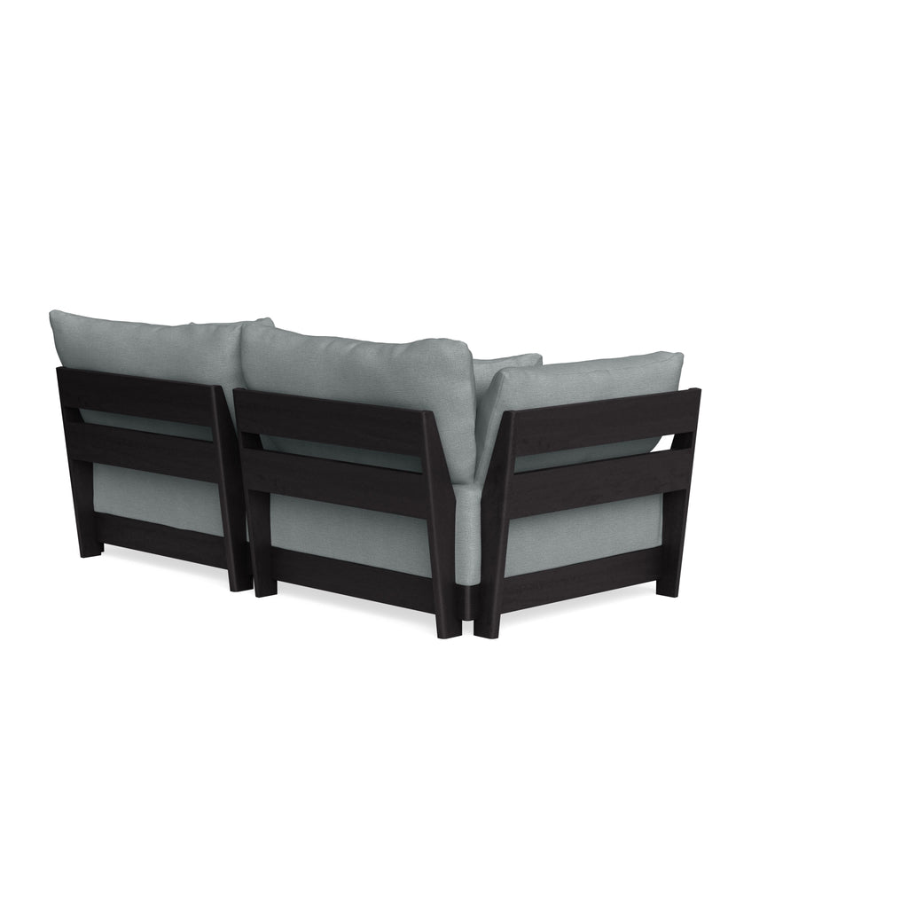 Modular Bondi Black 2-Seater Sofa in Light Steel | Classic Blend