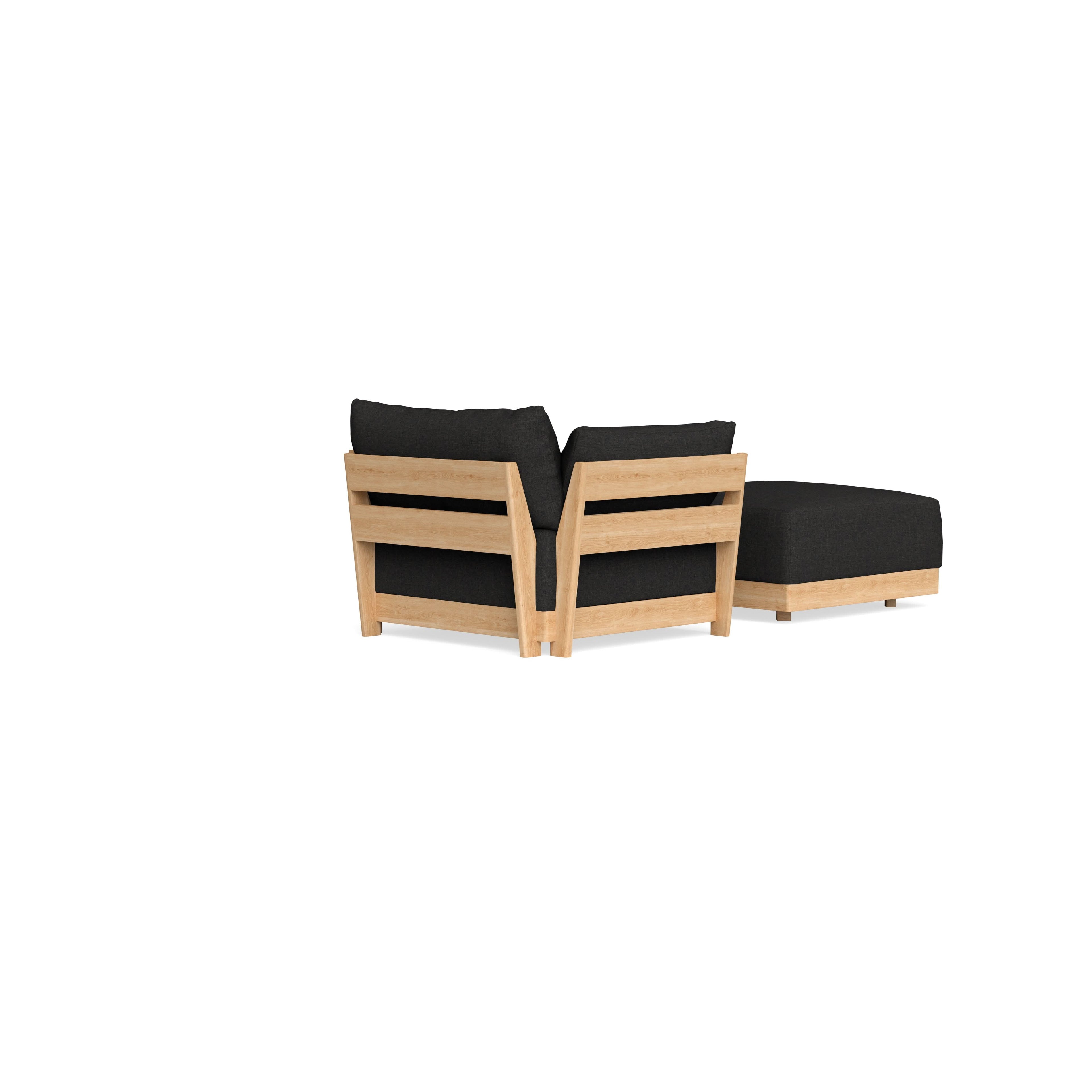 Modular Bondi Latte Armchair + Ottoman in Peppercorn | Memory Foam Blend