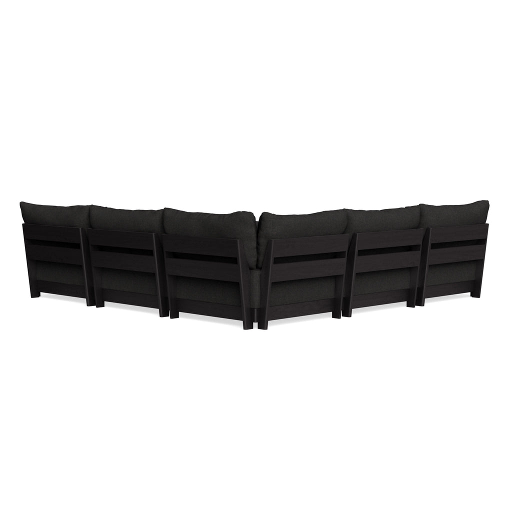 Modular Bondi Black 5-Seater Corner Sectional in Peppercorn | Classic Blend