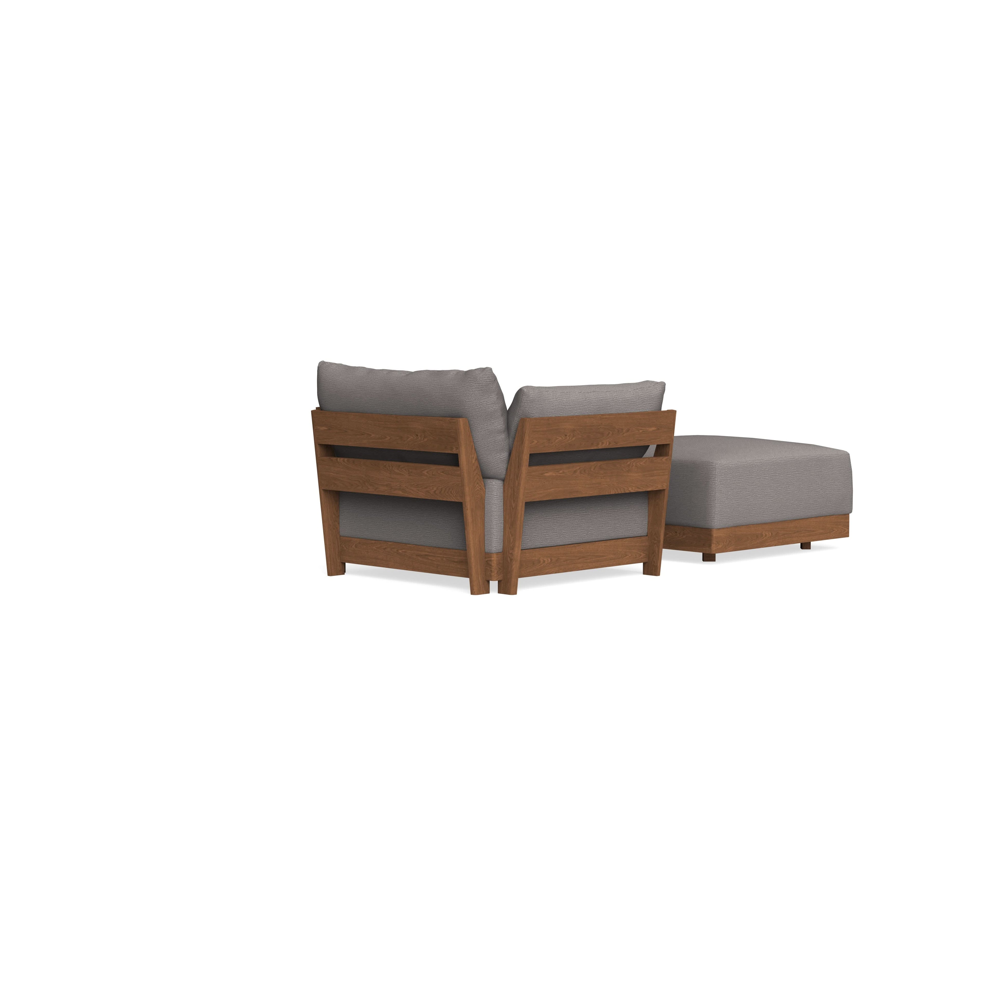 Modular Bondi Espresso Armchair + Ottoman in Cement | Memory Foam Blend