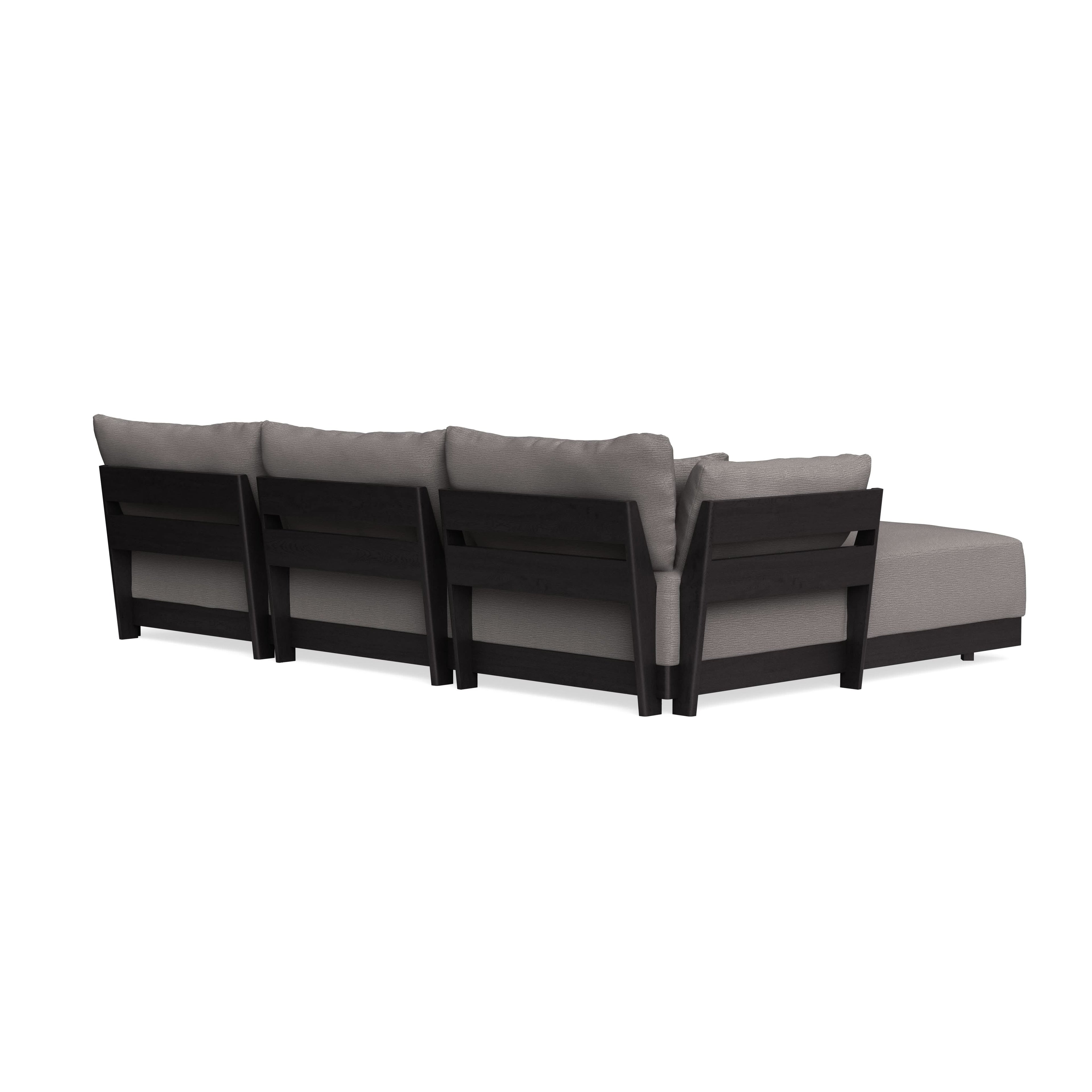 Modular Bondi Black 3-Seater Daybed Sofa Sectional in Cement | Classic Blend
