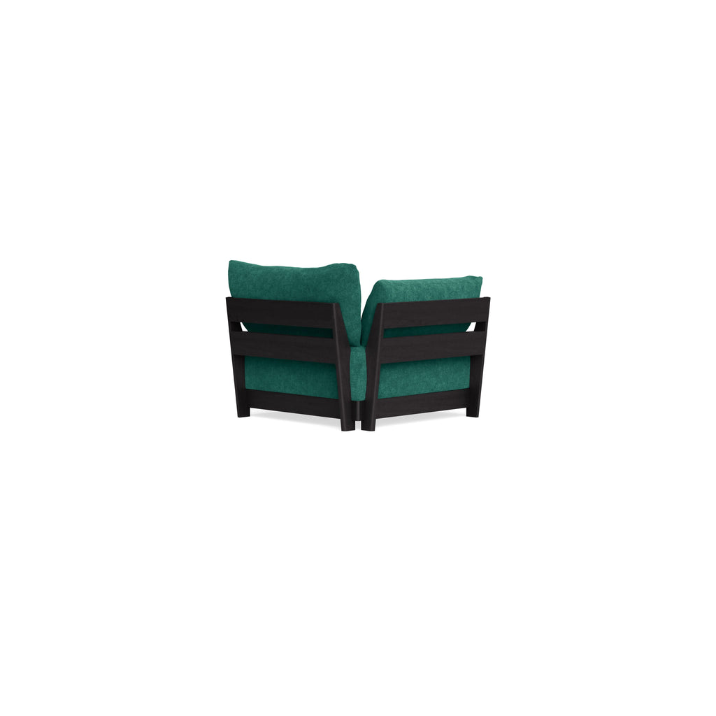 Modular Bondi Black End Chair in Jade Green | Memory Foam Blend