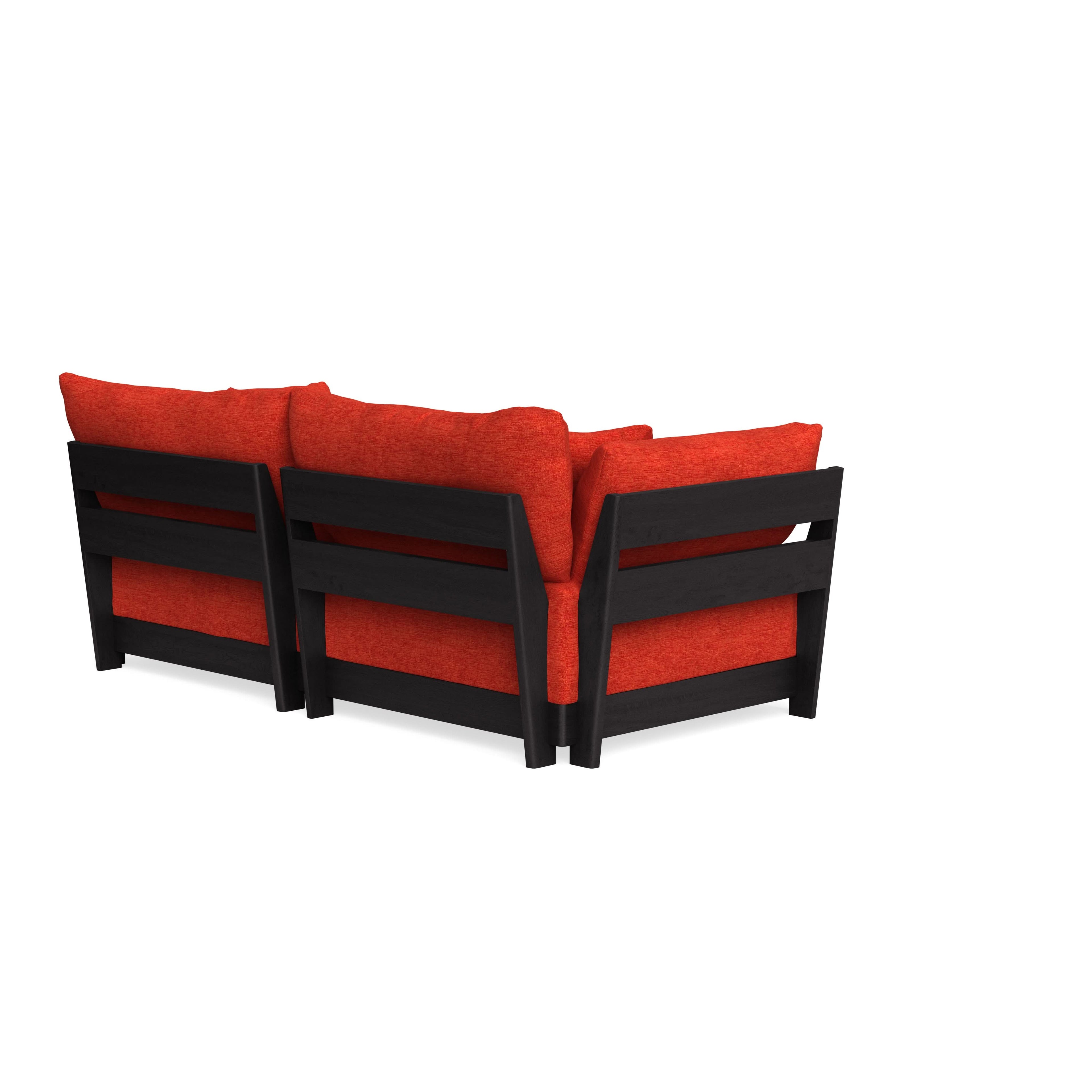 Modular Bondi Black 2-Seater Sofa in Poppy Orange | Classic Blend