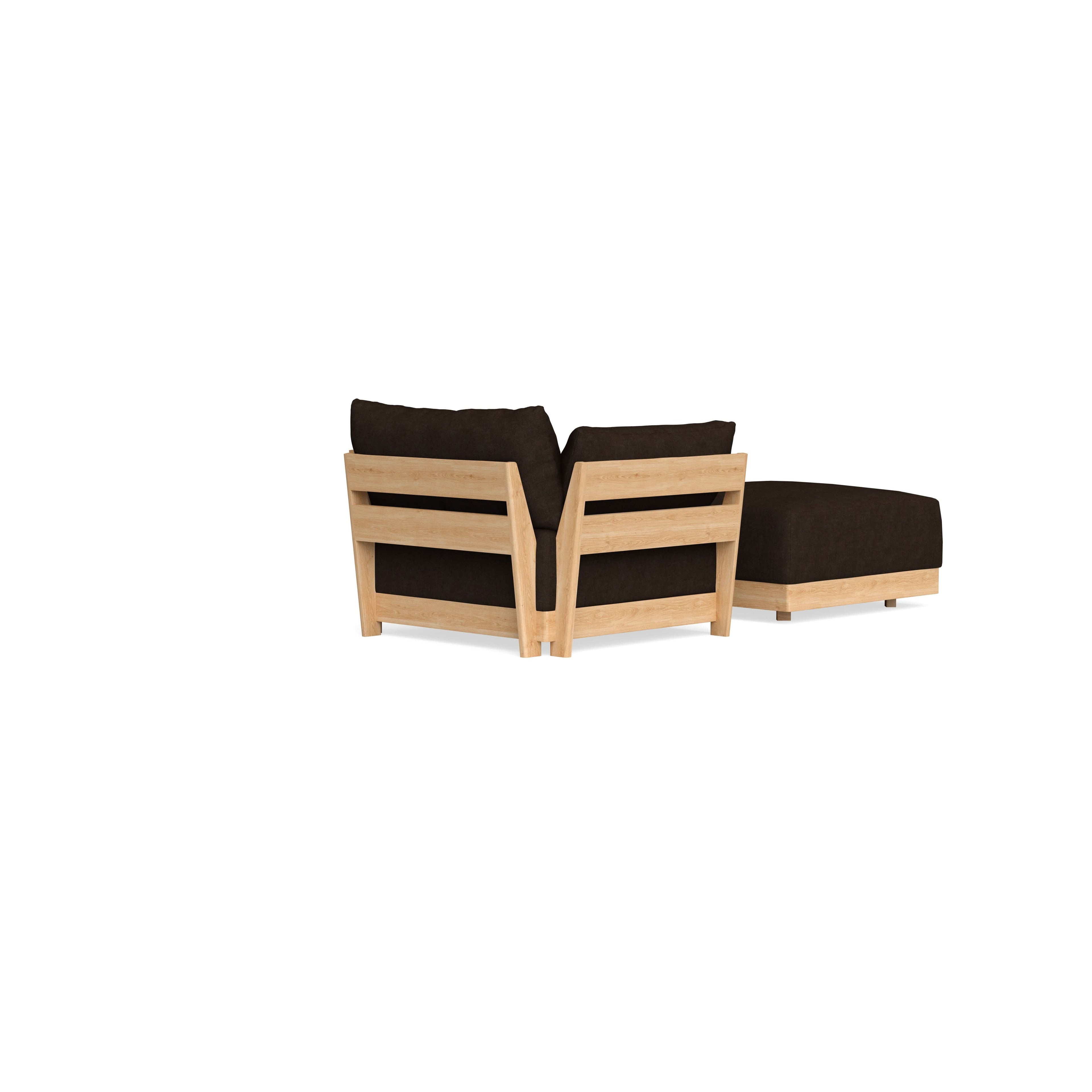 Modular Bondi Latte Armchair + Ottoman in Espresso | Classic Blend