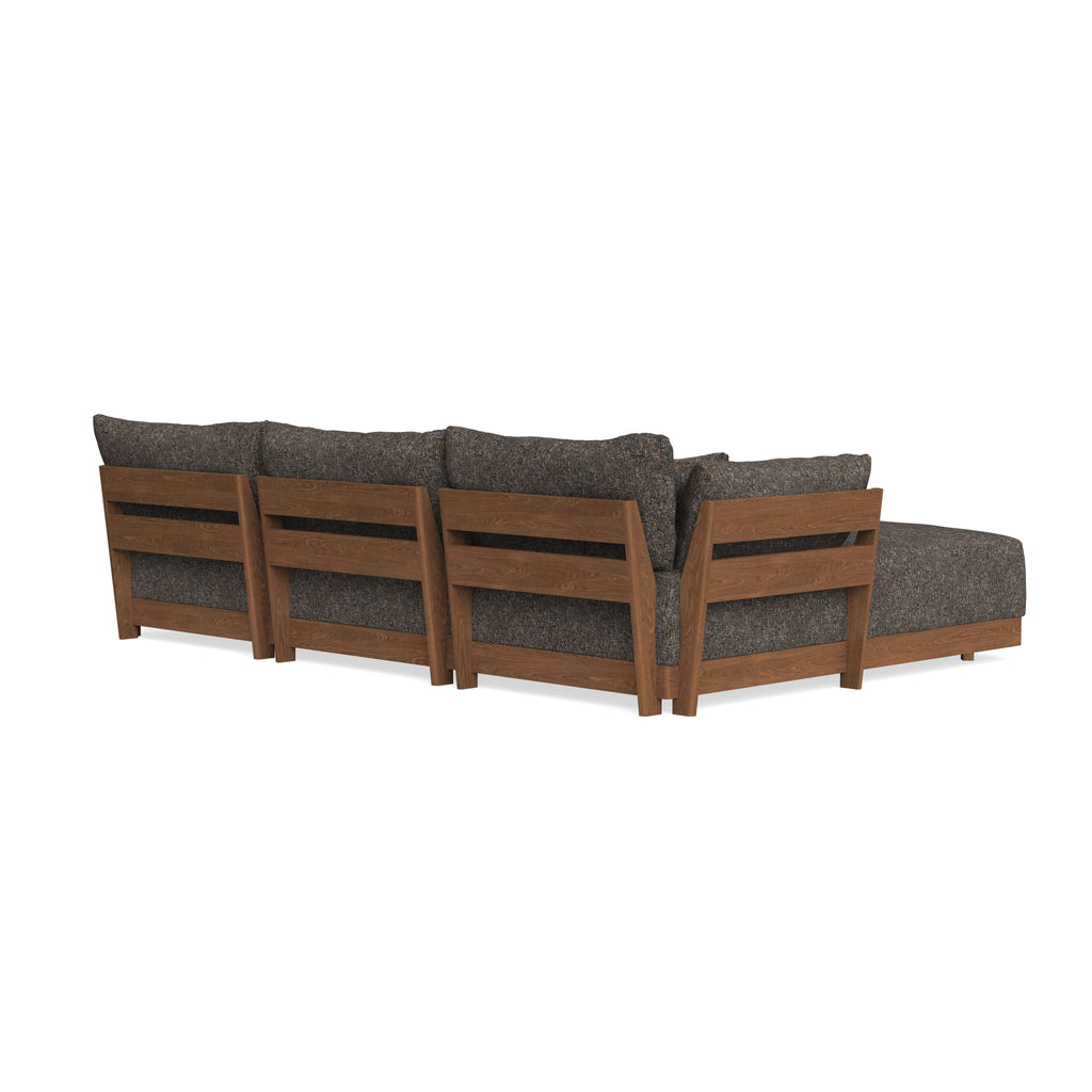 Modular Bondi Espresso 3-Seater Daybed Sofa Sectional in Eclipse | Memory Foam Blend