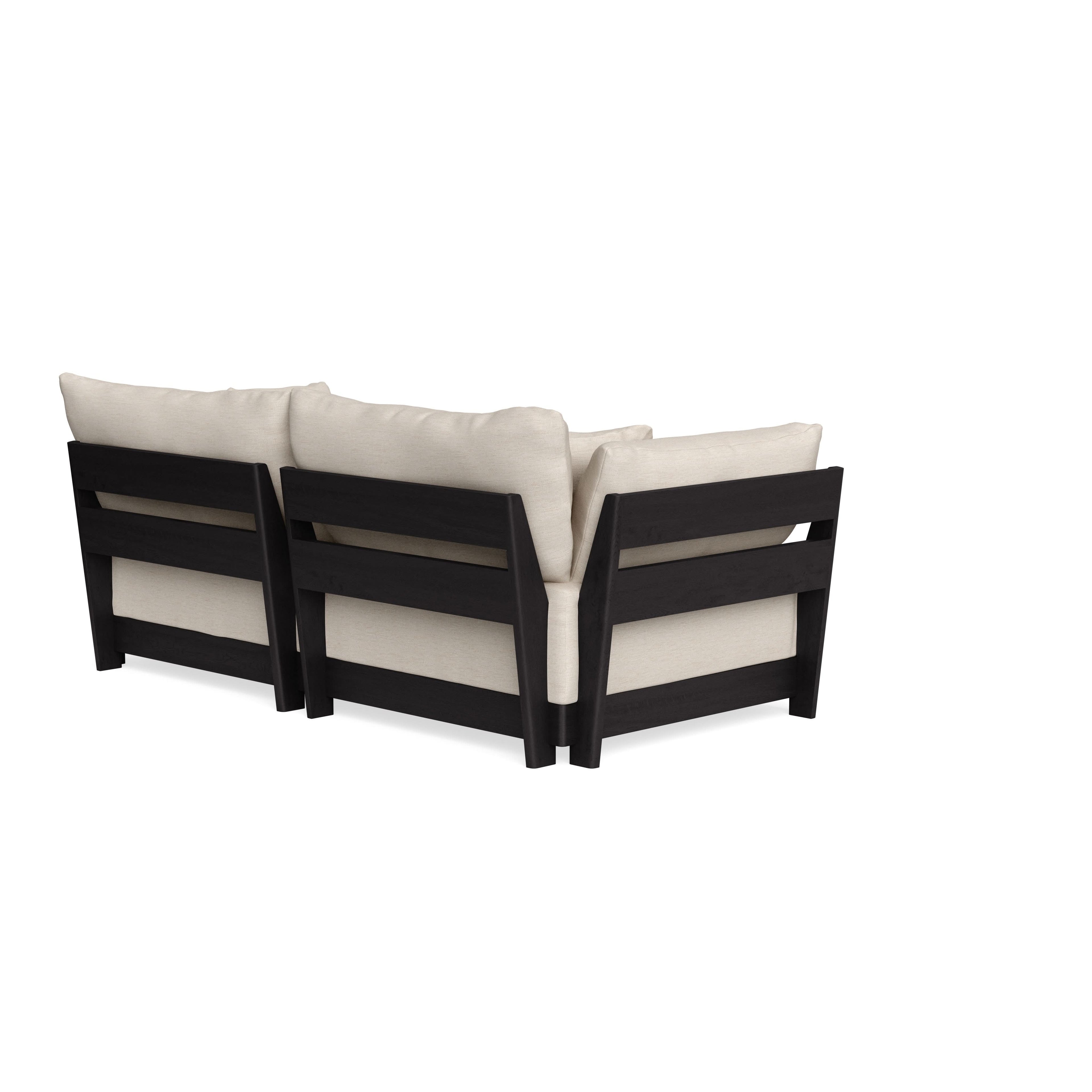 Modular Bondi Black 2-Seater Sofa in Seashell | Memory Foam Blend