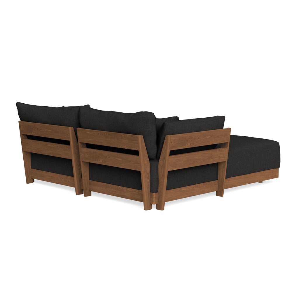 Modular Bondi Espresso 2-Seater Sectional in Peppercorn | Memory Foam Blend