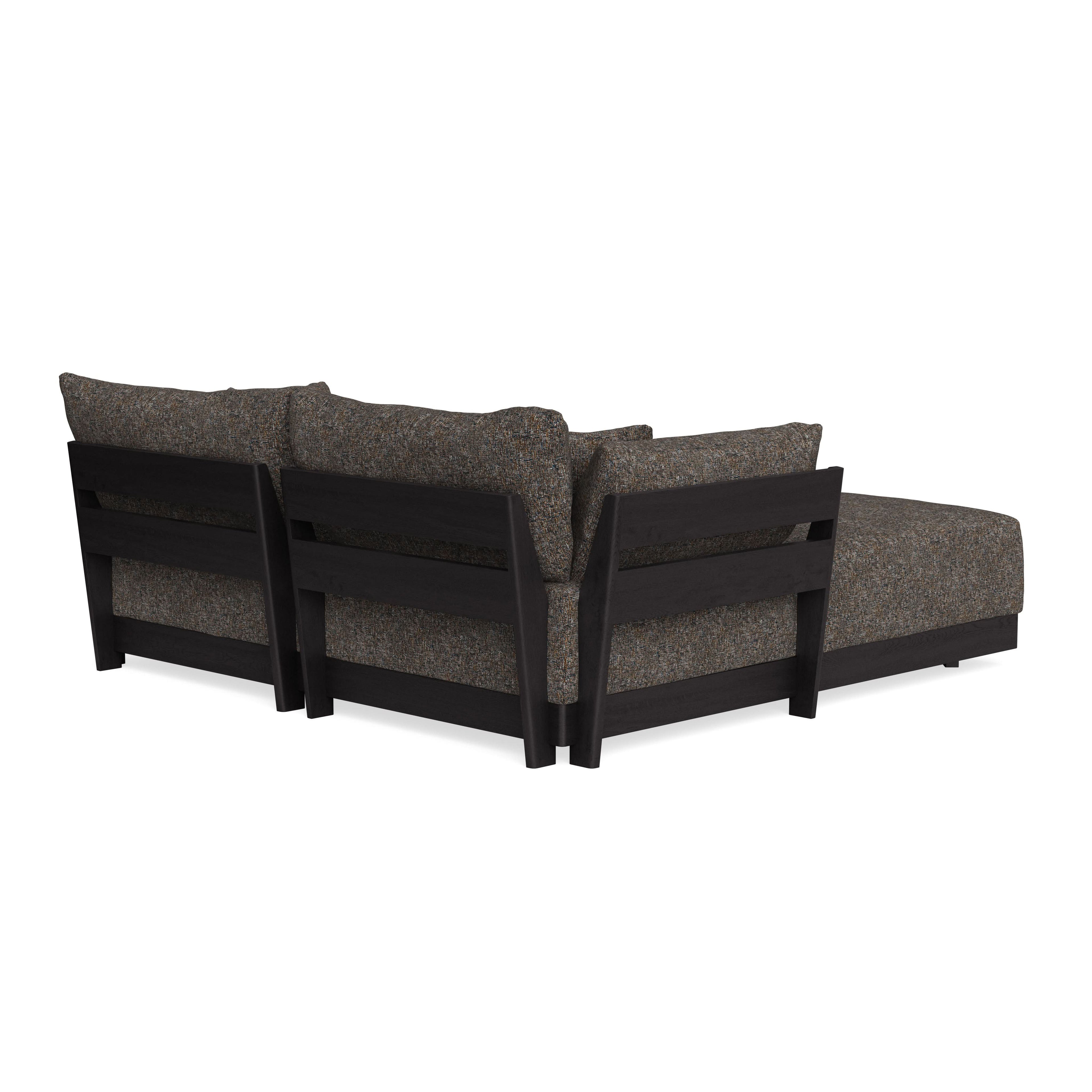 Modular Bondi Black 2-Seater Sectional in Eclipse | Classic Blend