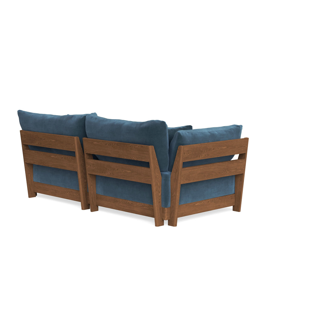 Modular Bondi Espresso 2-Seater Sofa in Oxford Blue | Classic Blend