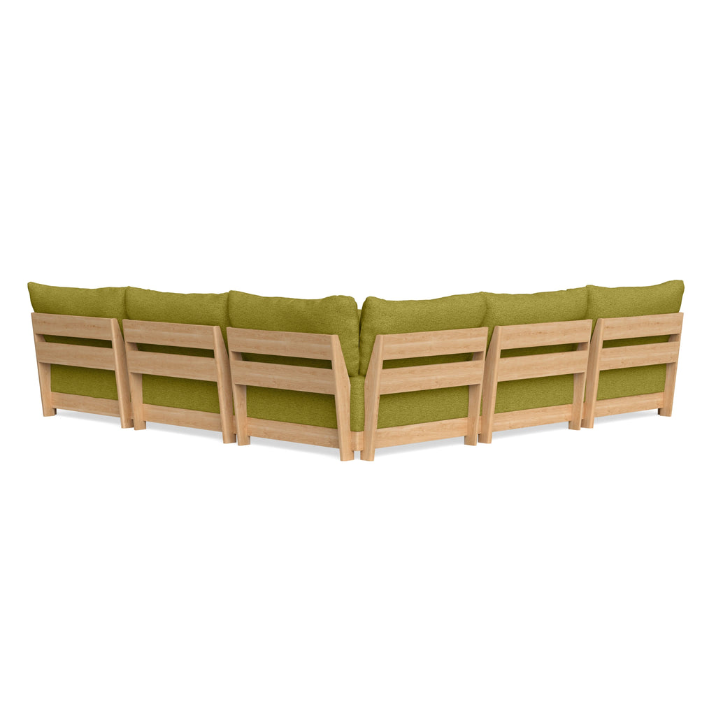 Modular Bondi Latte 5-Seater Corner Sectional in Avocado | Classic Blend