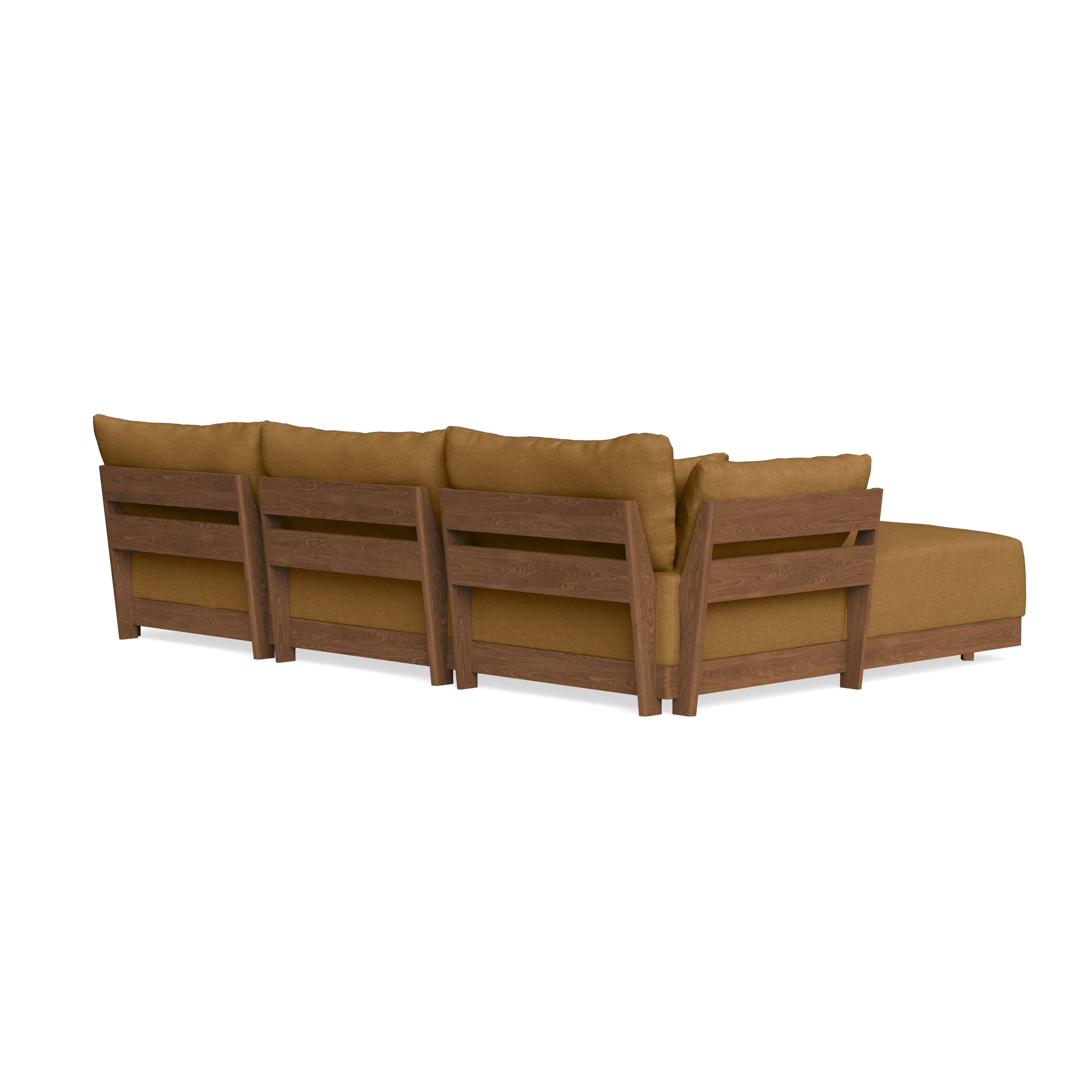 Modular Bondi Espresso 3-Seater U-Sectional in Dijon | Memory Foam Blend