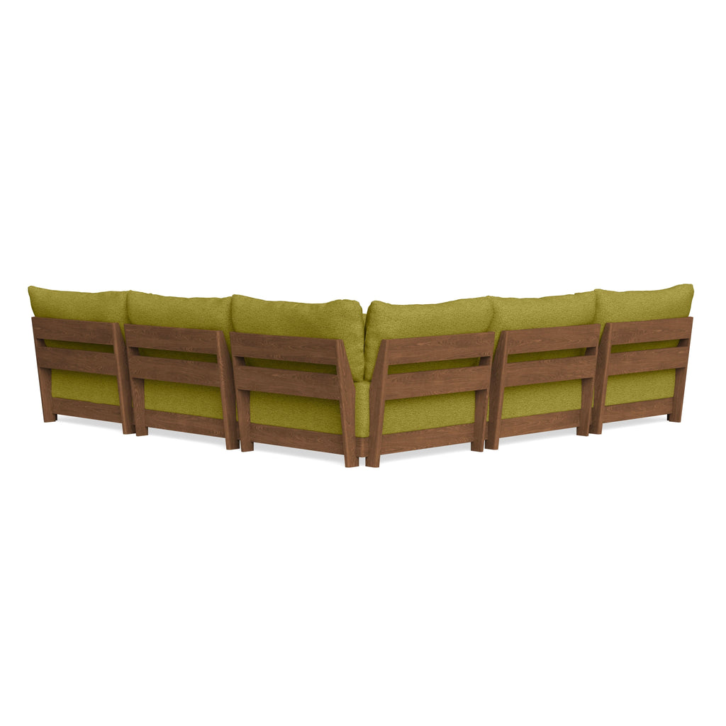 Modular Bondi Espresso 5-Seater Corner Sectional in Avocado | Memory Foam Blend