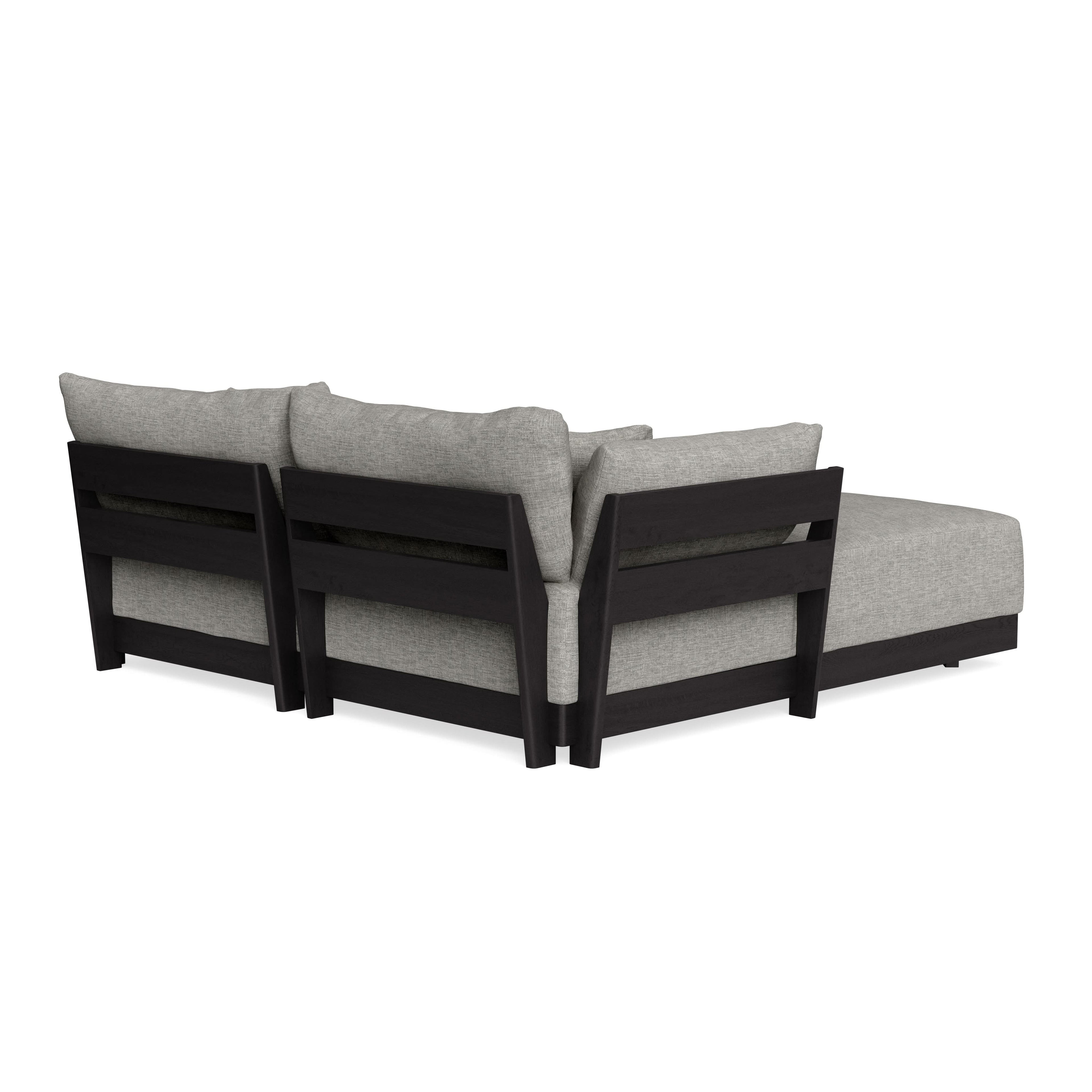 Modular Bondi Black 2-Seater Sectional in Fog | Memory Foam Blend