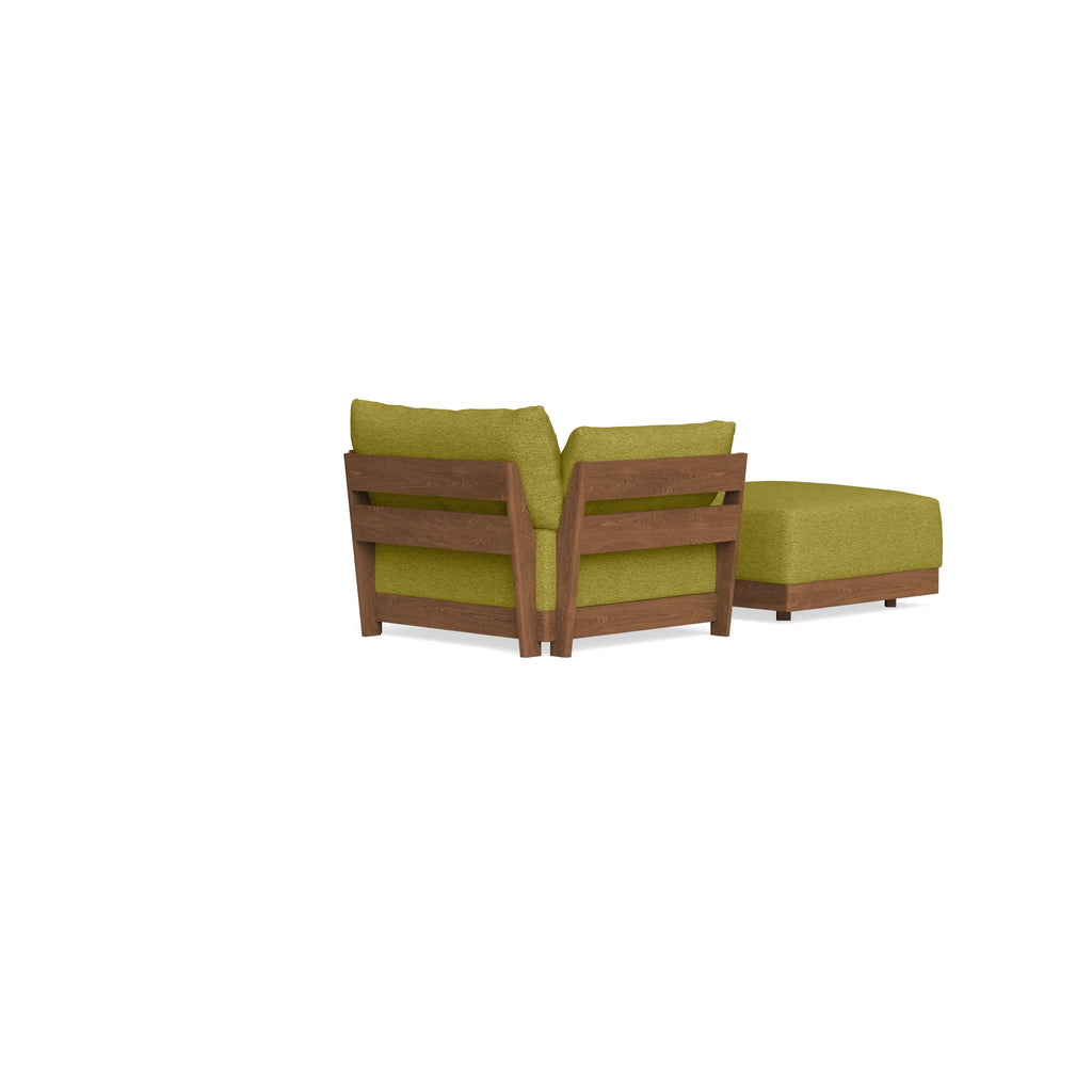 Modular Bondi Espresso Armchair + Ottoman in Avocado | Classic Blend