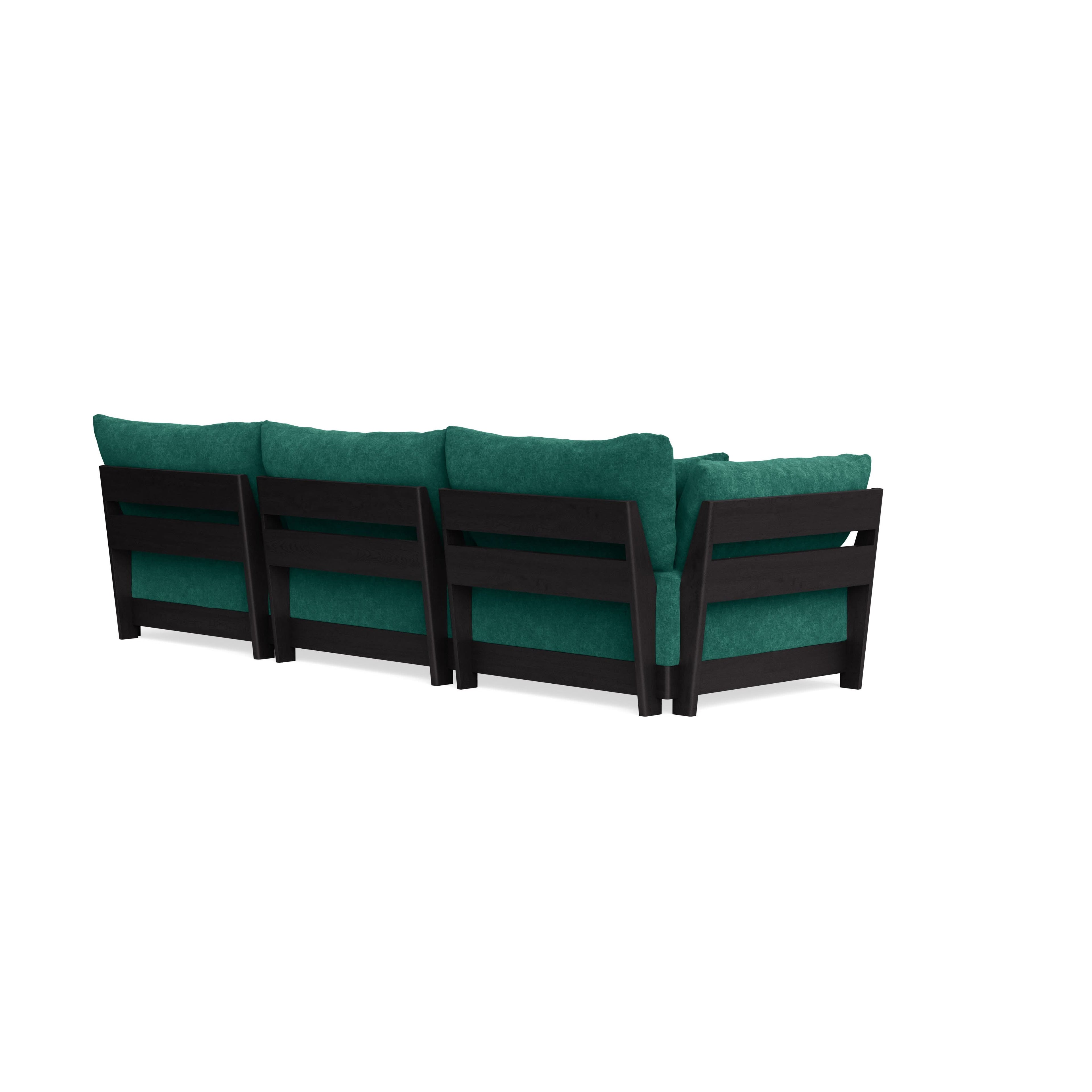 Modular Bondi Black 3-Seater Sofa in Jade Green | Memory Foam Blend