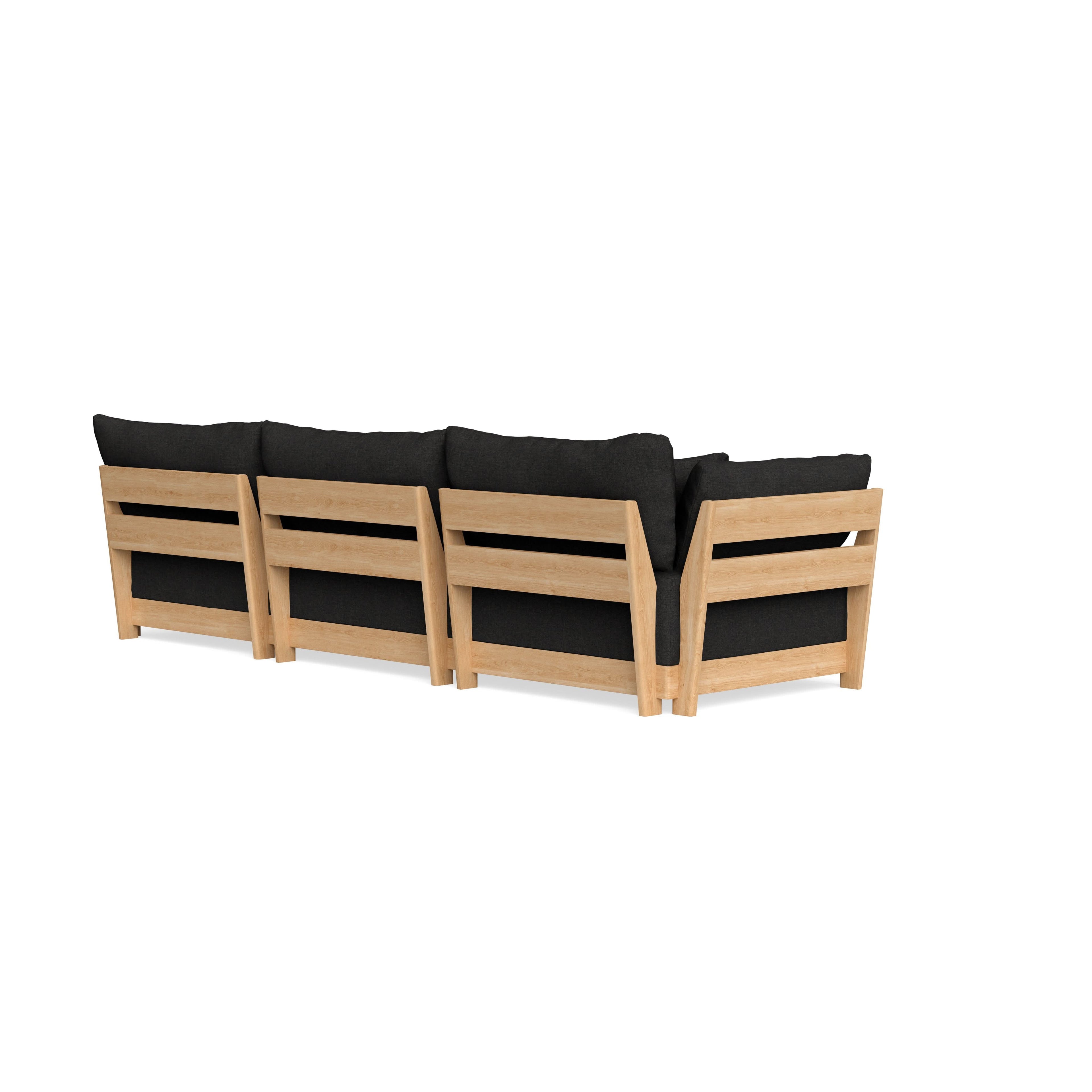 Modular Bondi Latte 3-Seater Sofa in Peppercorn | Memory Foam Blend