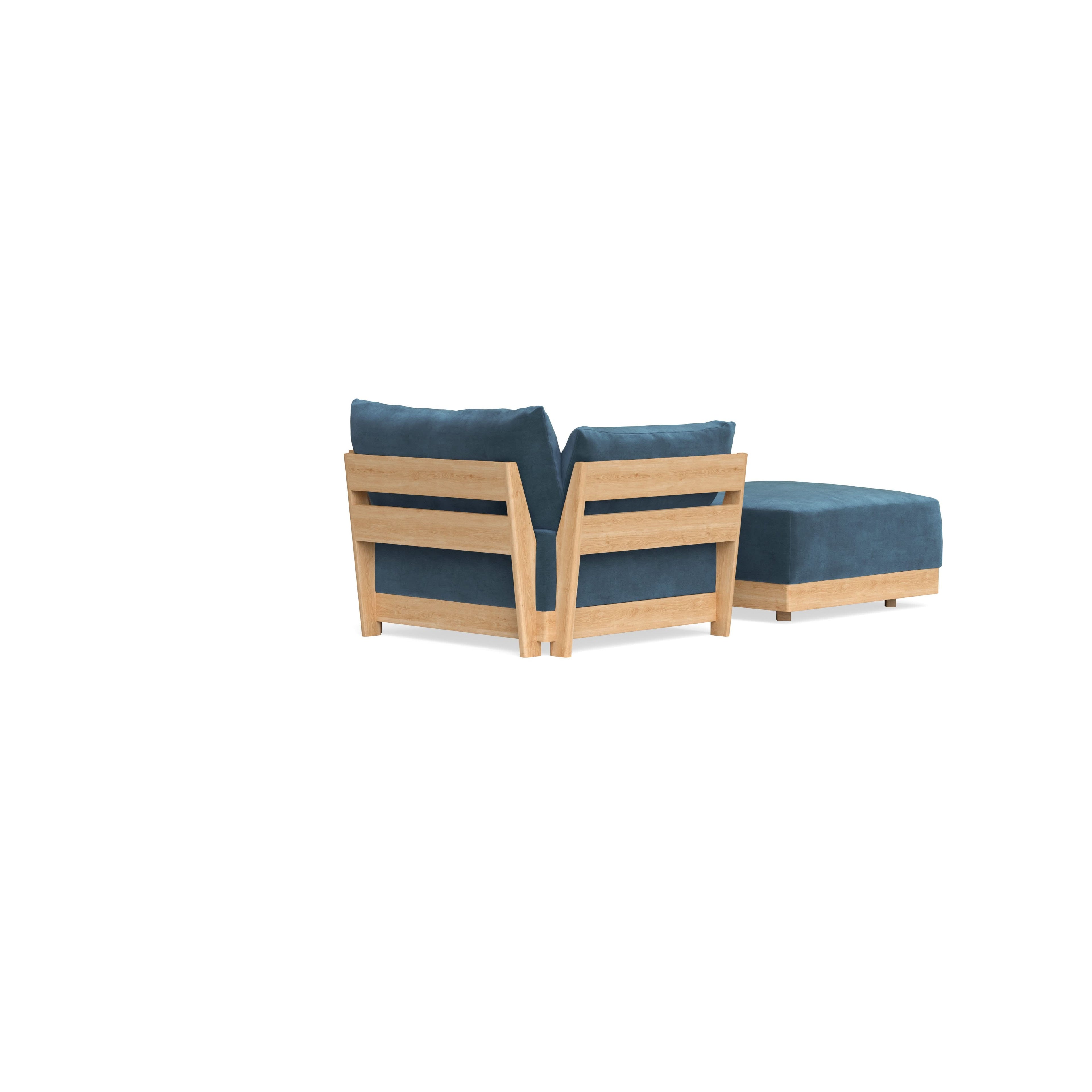 Slipcover Only - Modular Bondi Armchair + Ottoman in Oxford Blue