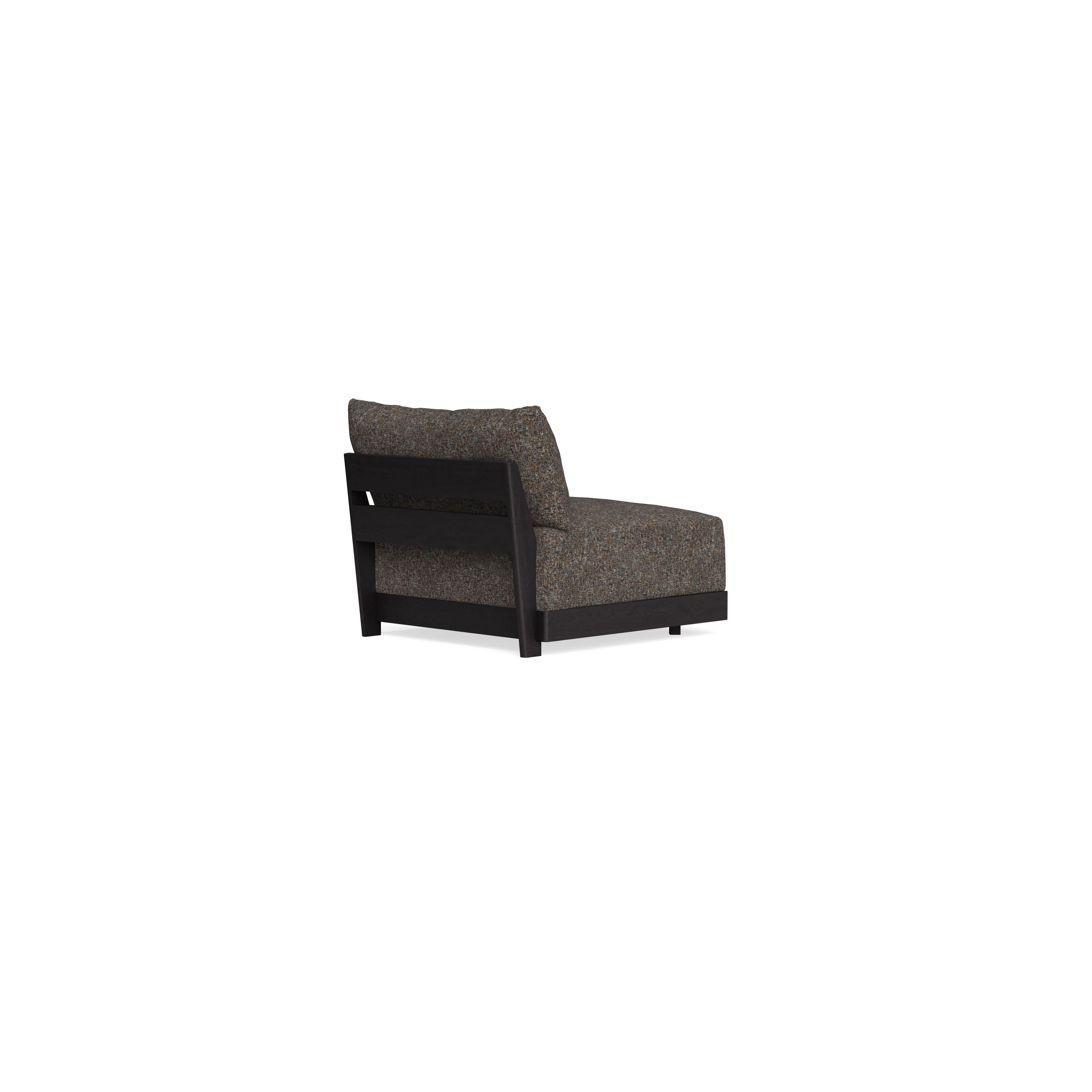 Modular Bondi Black Armless Chair in Eclipse | Memory Foam Blend
